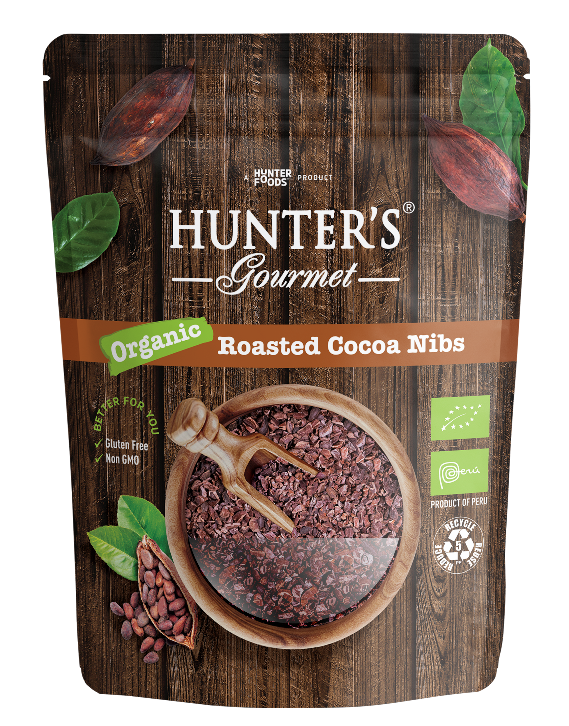 Hunter's Gourmet Organic Roasted Cocoa Nibs 6 units per case 300 g