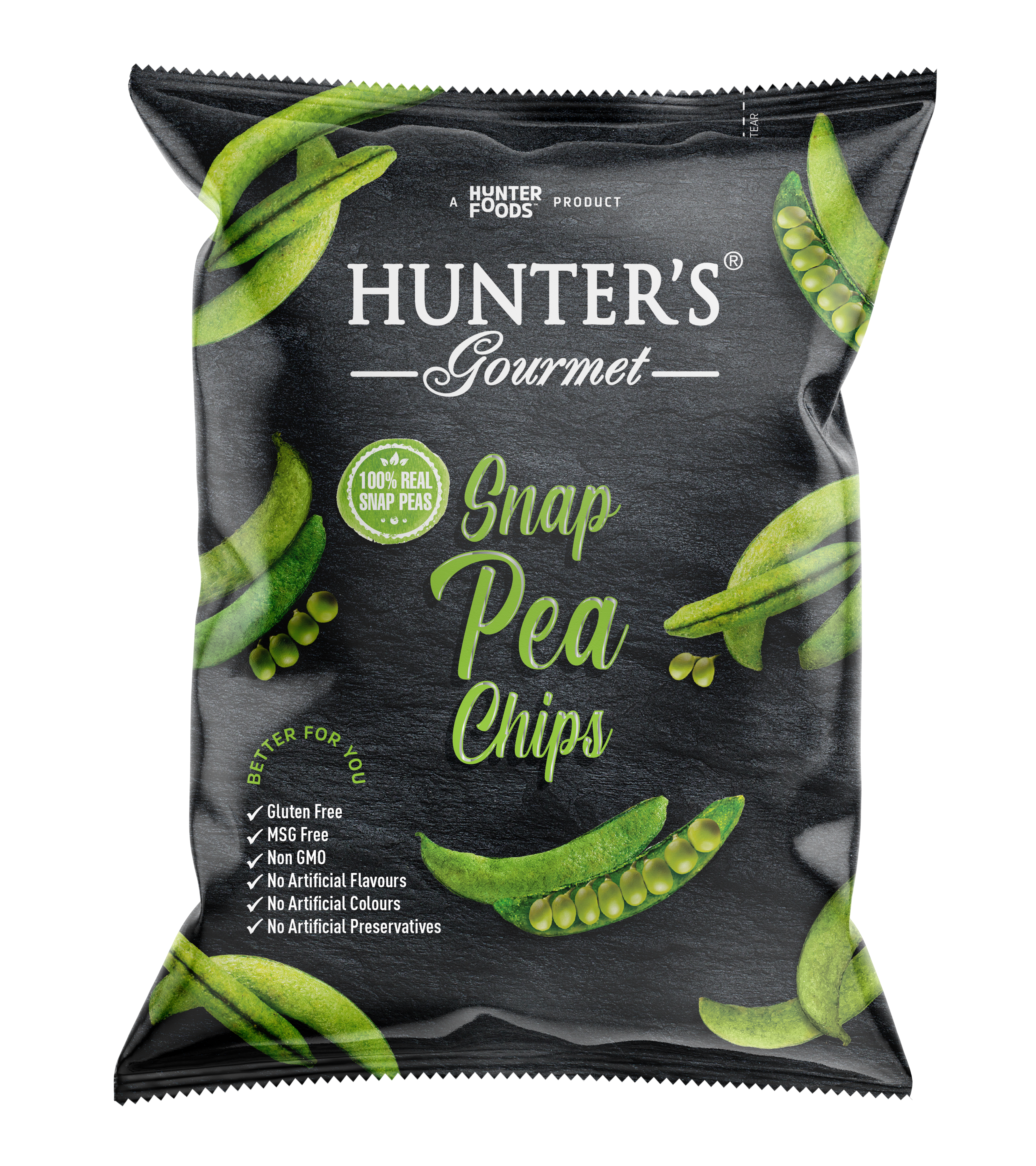 Hunter's Gourmet Snap Pea Chips 24 units per case 50 g