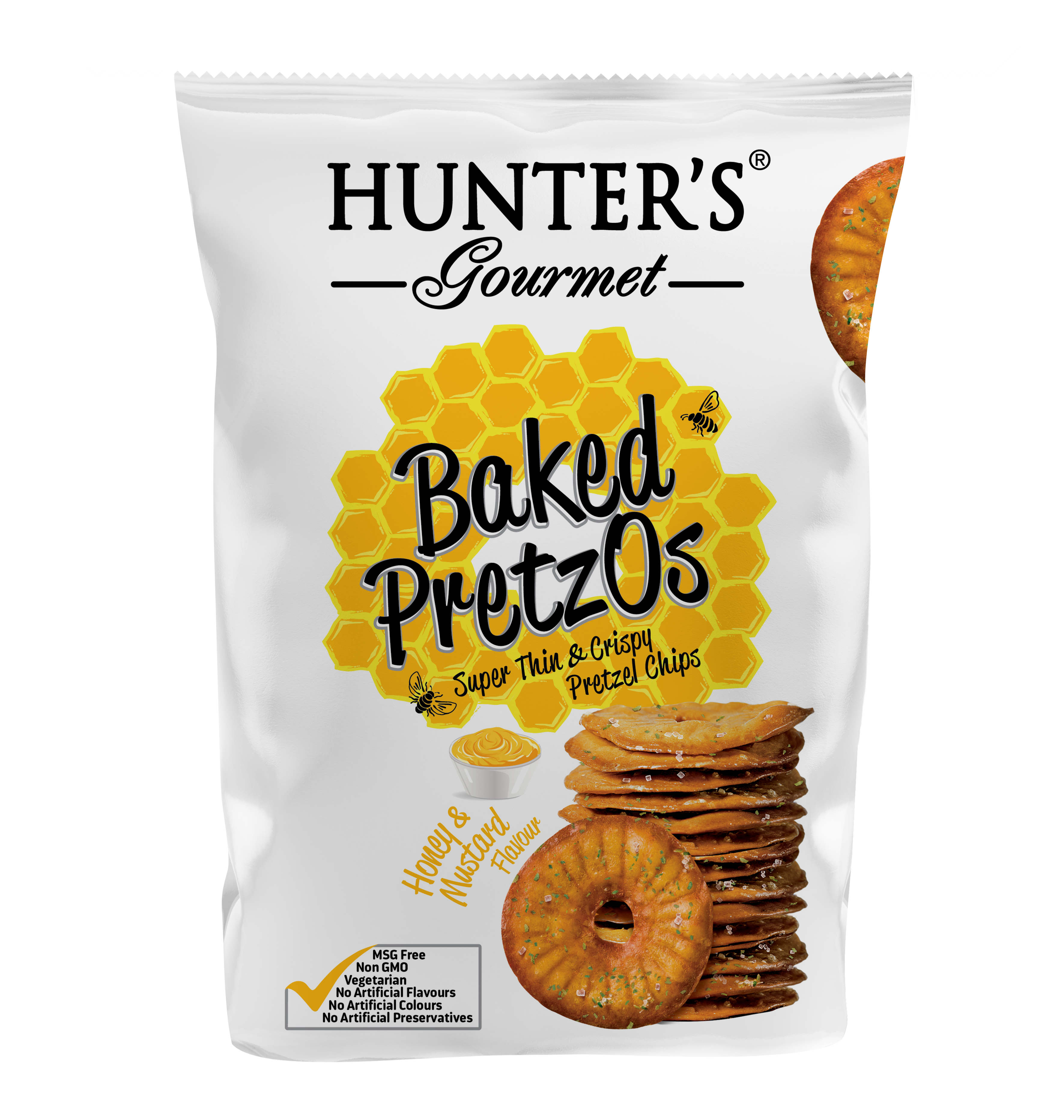 Hunter's Gourmet Baked Pretzos - Honey Mustard 12 units per case 160 g