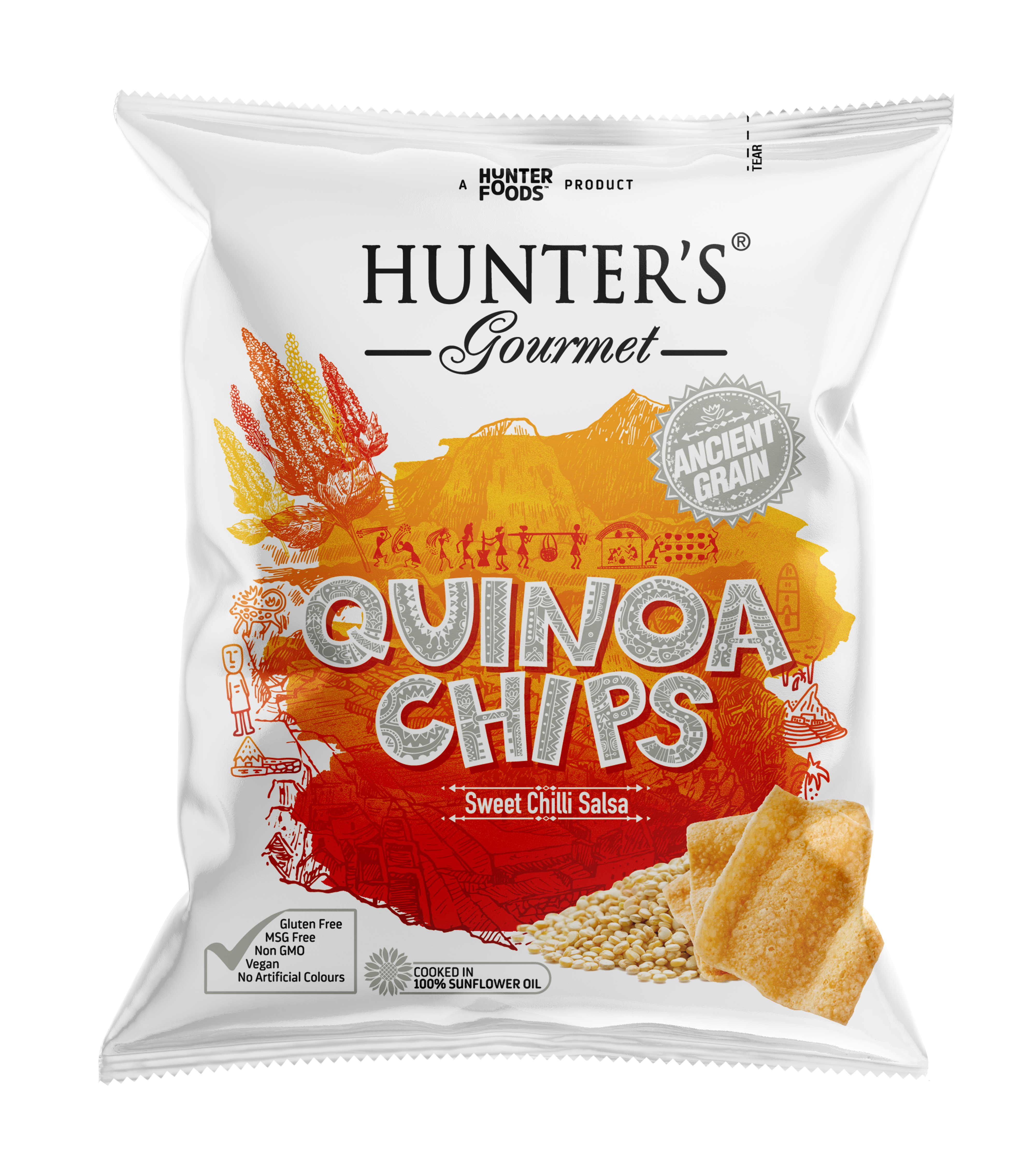 Hunter's Gourmet Quinoa Chips - Sweet Chilli Salsa 24 units per case 28 g