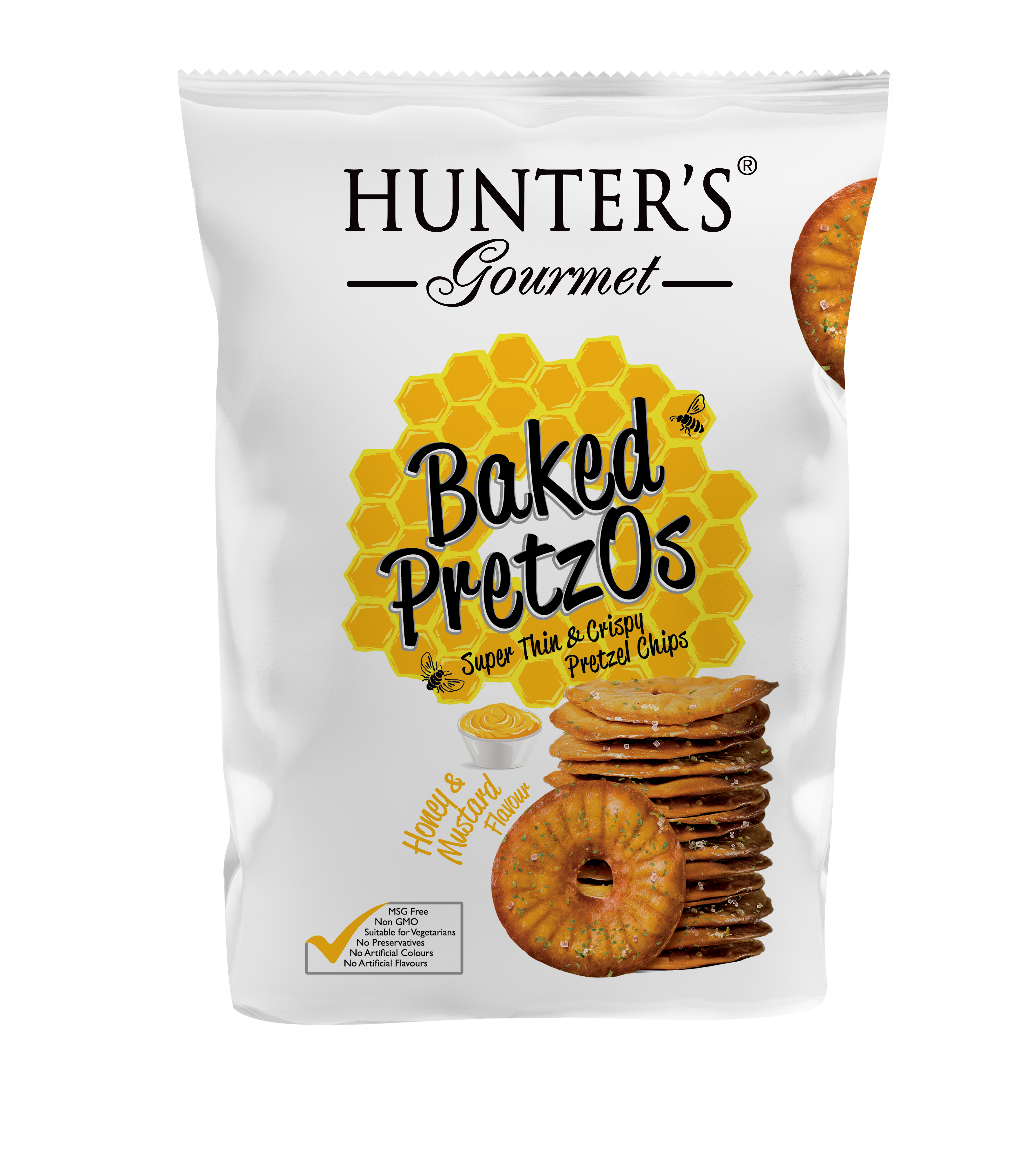 Hunter's Gourmet Baked Pretzos - Honey Mustard 20 units per case 70 g