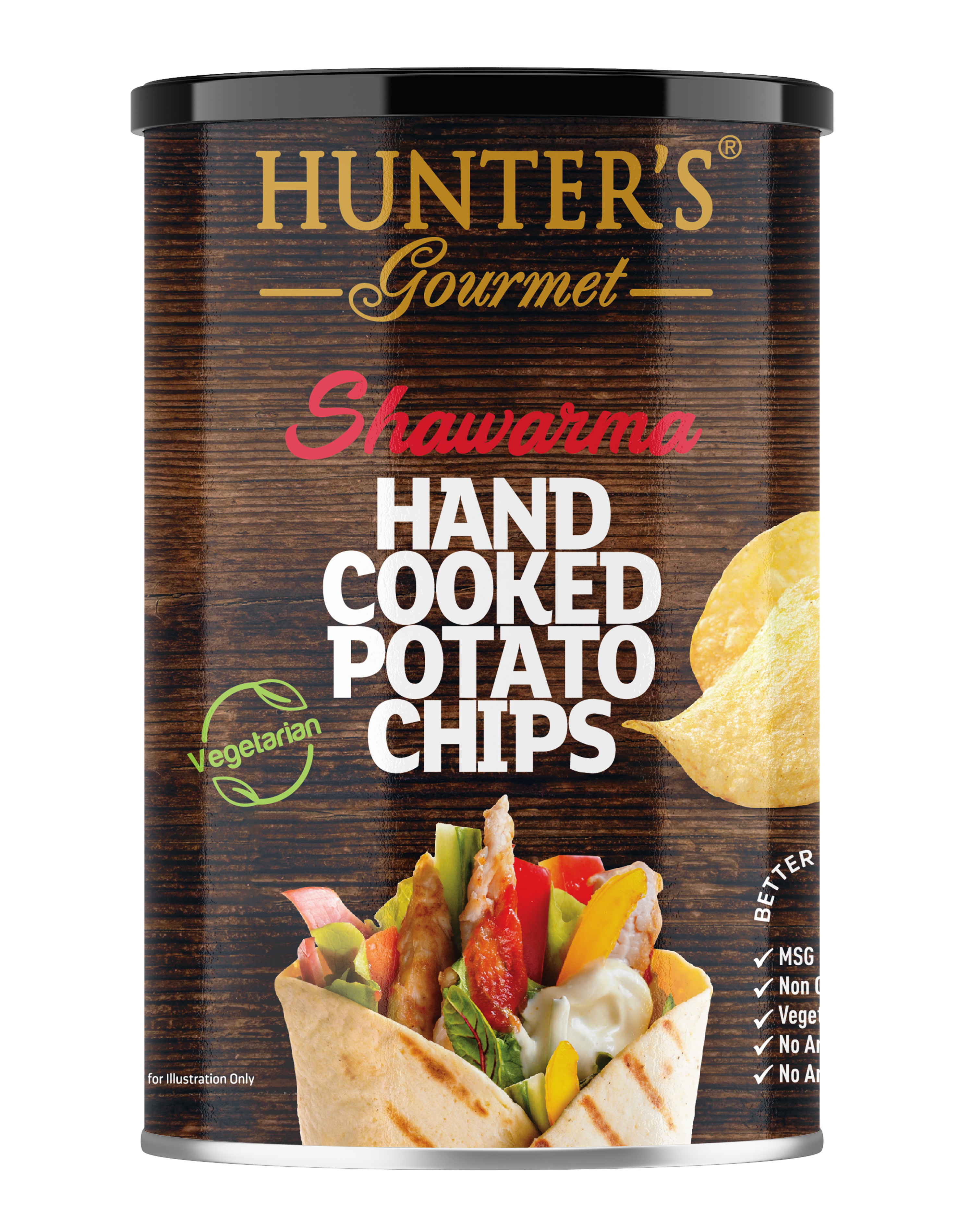 Hunter's Gourmet Hand Cooked Potato Chips Shawarma 12 units per case 150 g