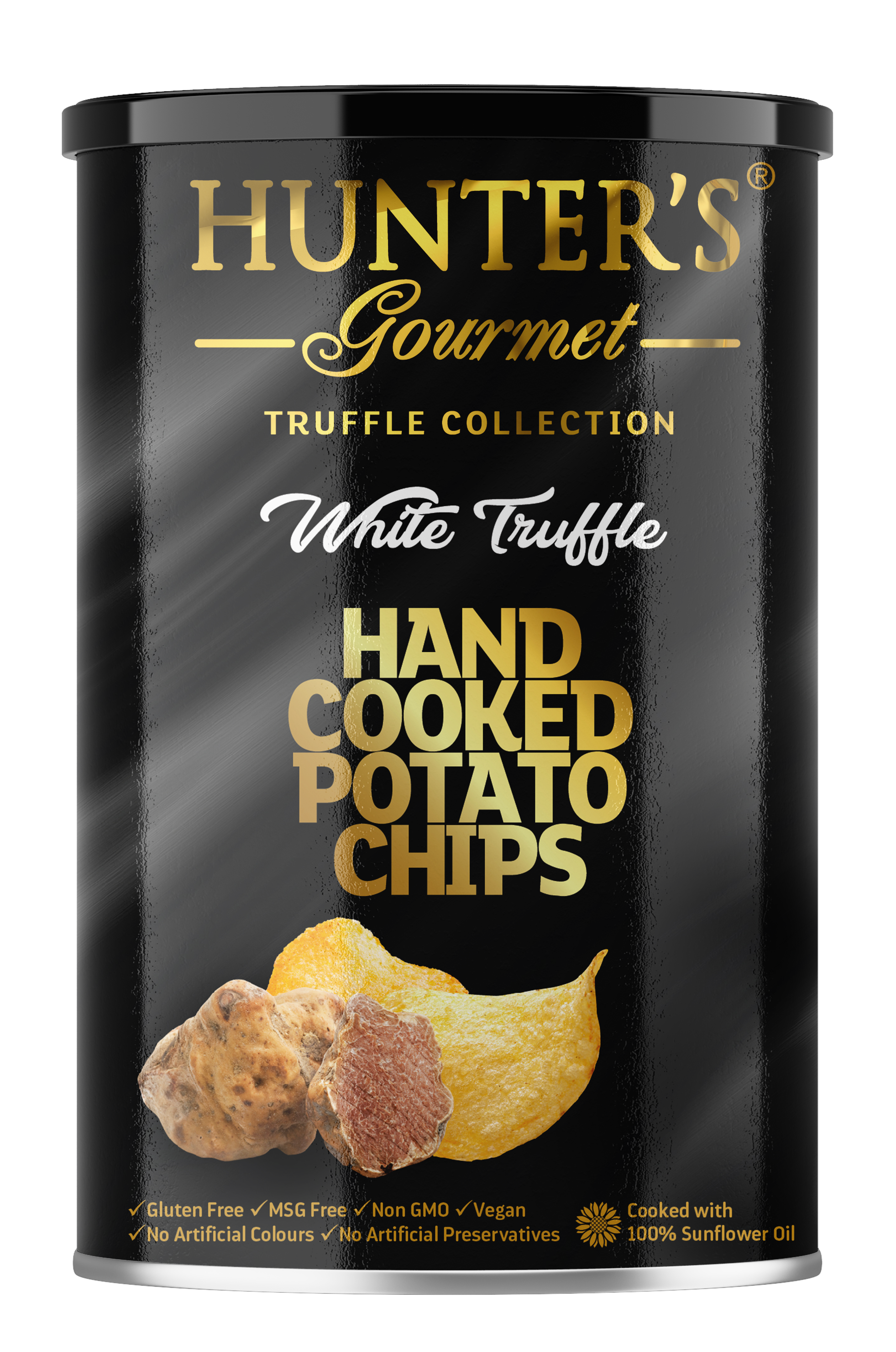 Hunter's Gourmet Hand Cooked Potato Chips White Truffle 12 units per case 150 g