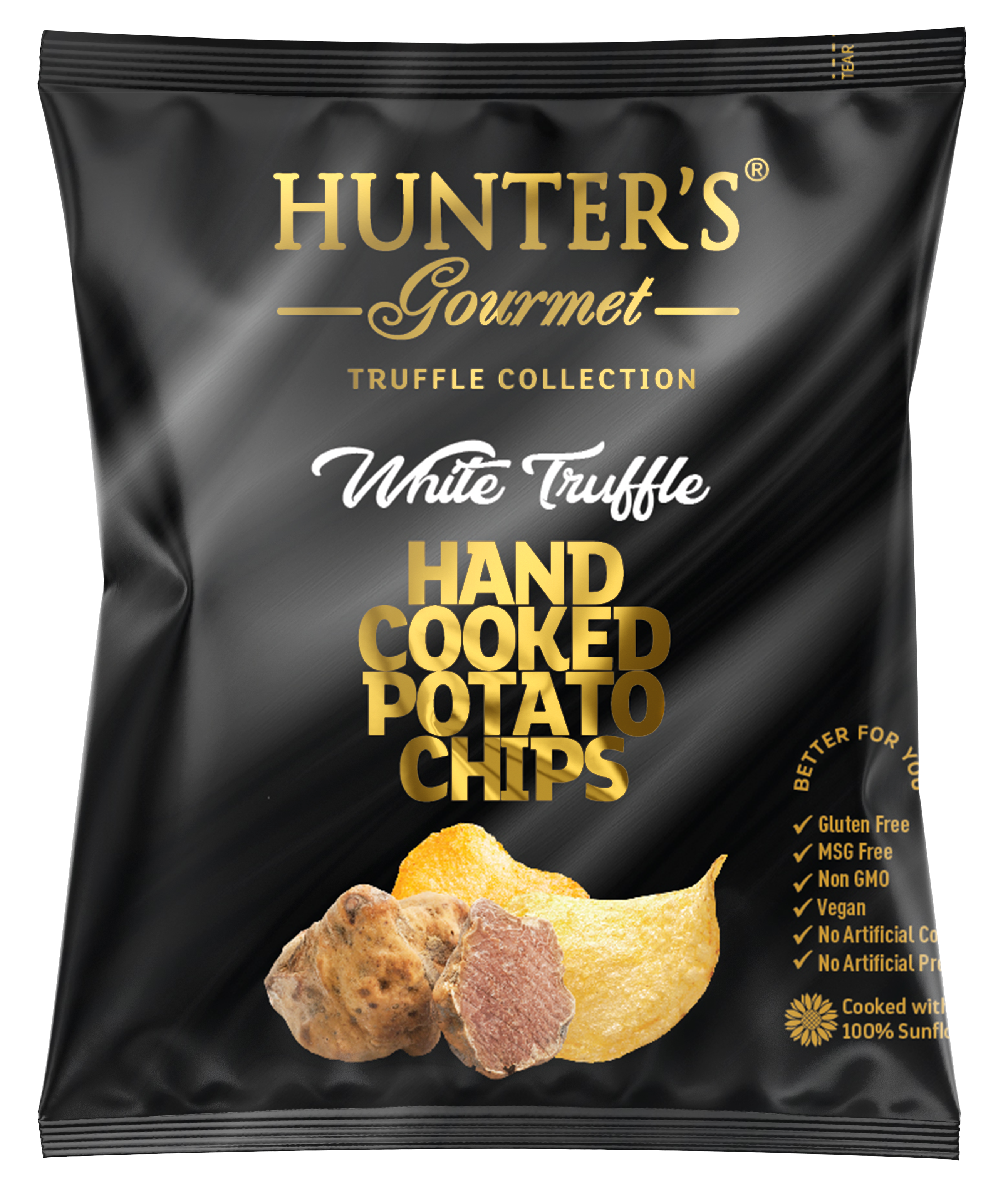 Hunter's Gourmet Hand Cooked Potato Chips White Truffle 50 units per case 25 g