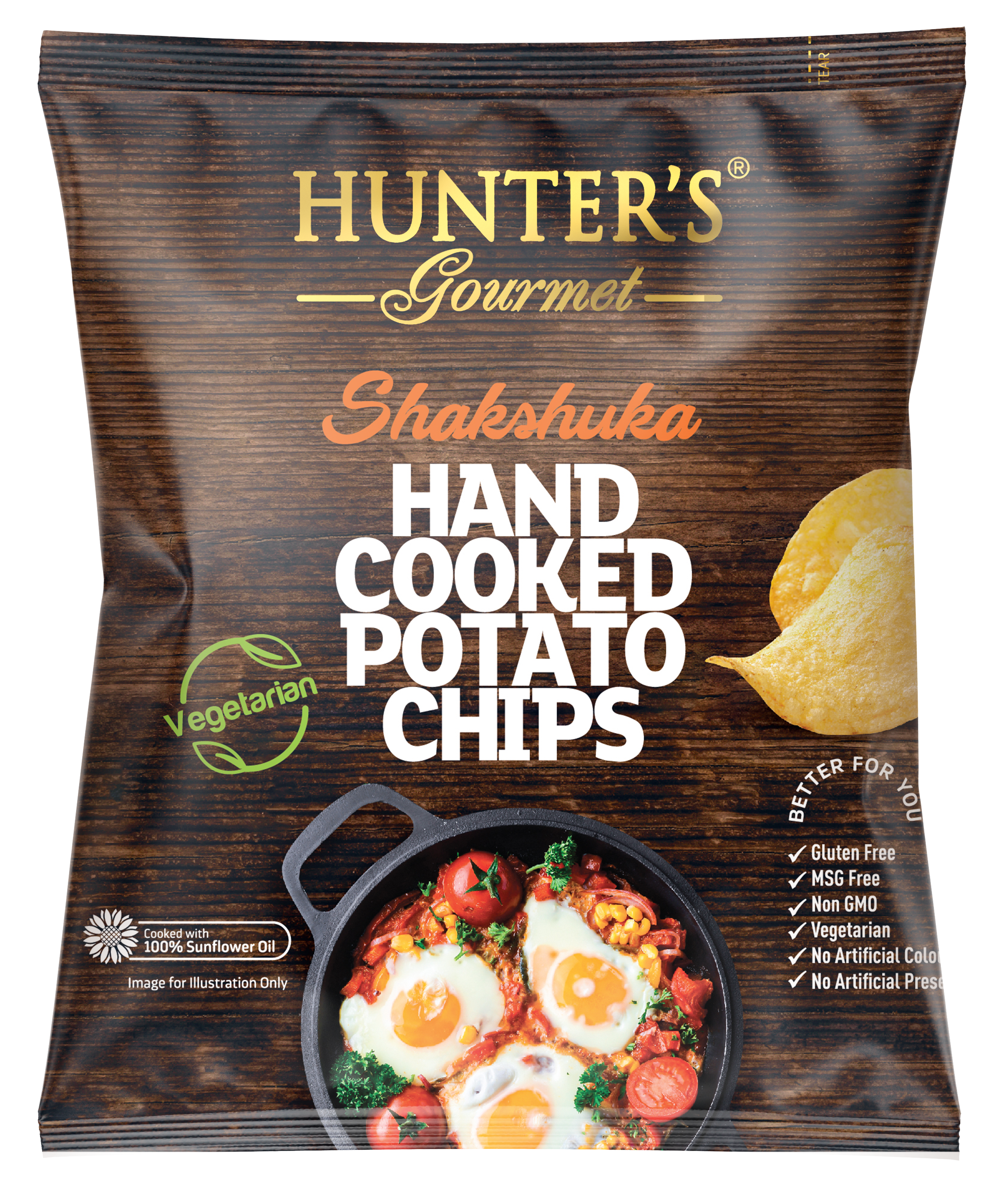Hunter's Gourmet Hand Cooked Potato Chips Shakshuka 50 units per case 25 g