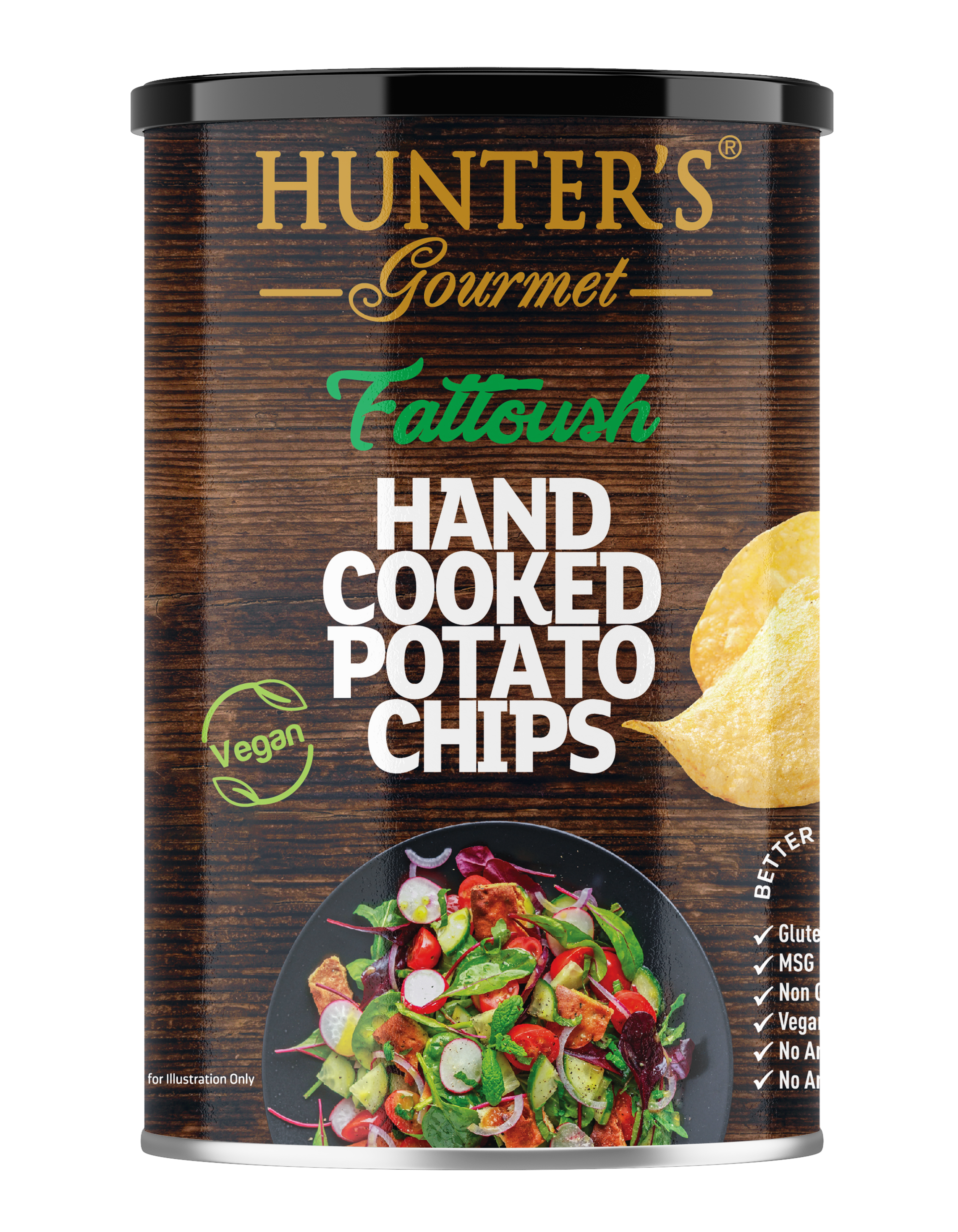 Hunter's Gourmet Hand Cooked Potato Chips Fattoush 12 units per case 150 g