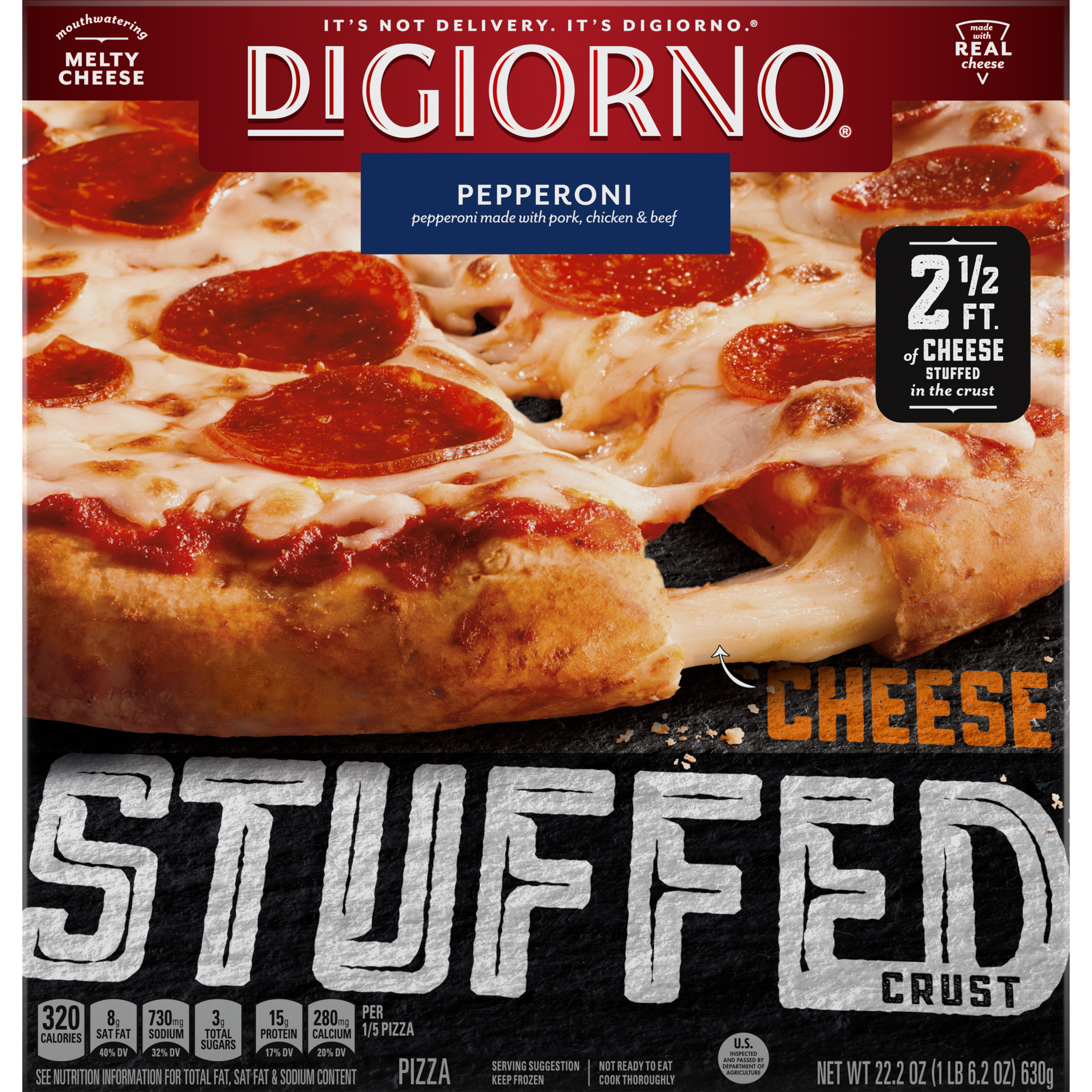 DIGIORNO Cheese Stuffed Crust Pepperoni Pizza 12 units per case 22.2 oz