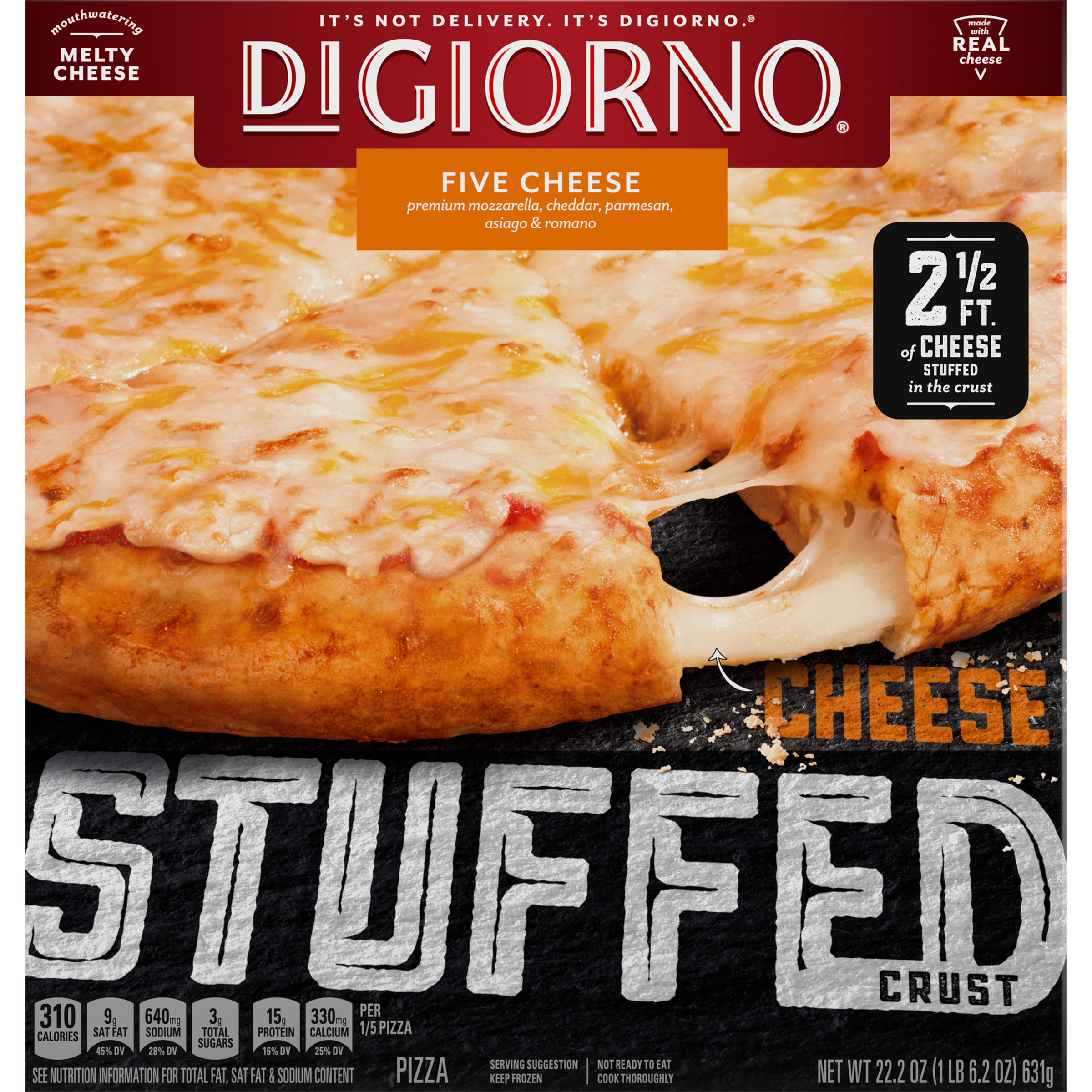 DIGIORNO Cheese Stuffed Crust Five Cheese Pizza 12 units per case 22.2 oz