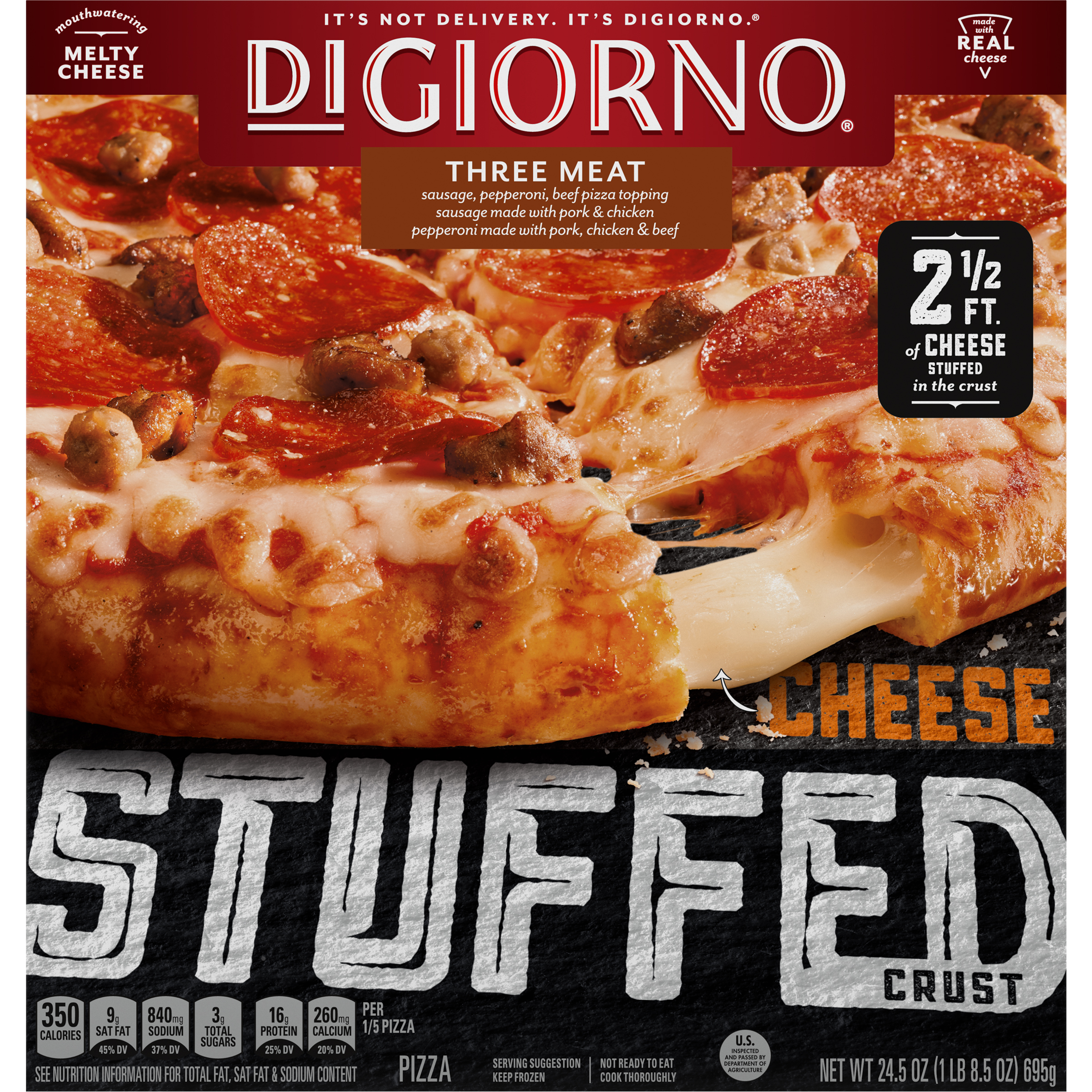 DIGIORNO Cheese Stuffed Crust Three Meat Pizza 12 units per case 24.5 oz