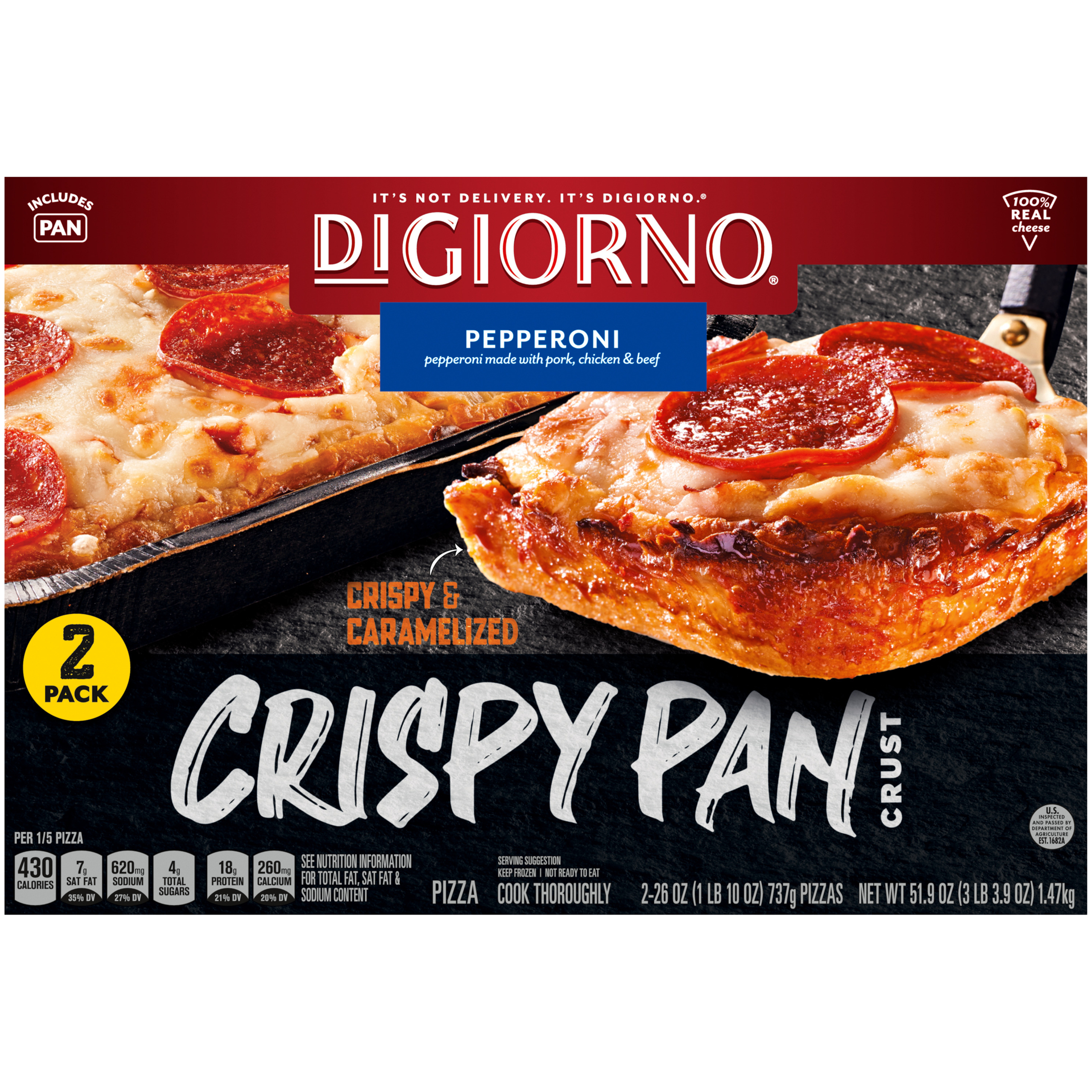 DIGIORNO Crispy Pan Crust Pepperoni Pizza 8 units per case 26.0 oz