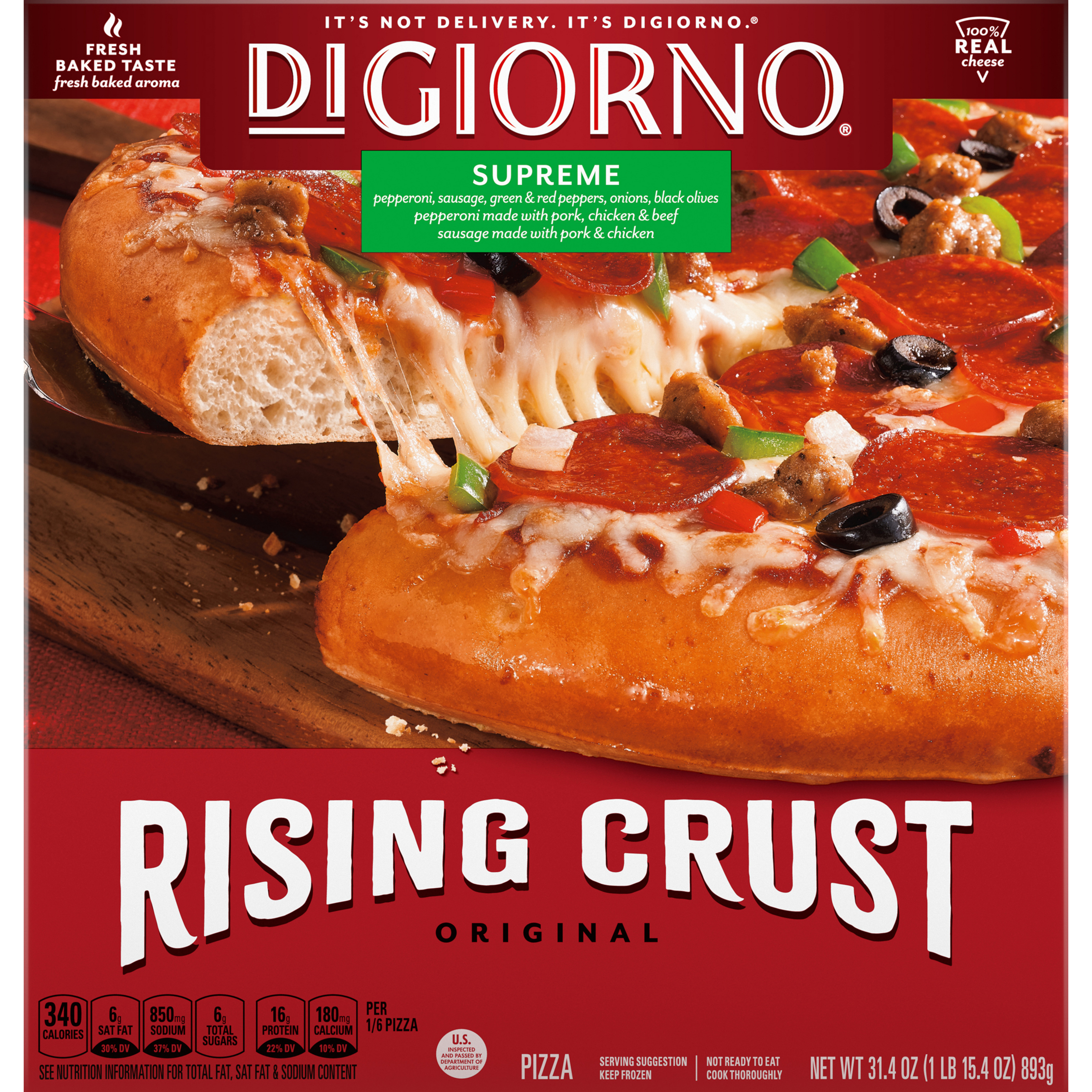 DIGIORNO Rising Crust Supreme Pizza 12 units per case 31.4 oz