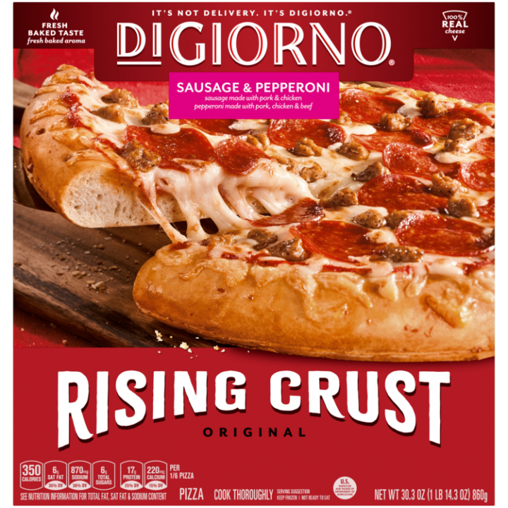 DIGIORNO Rising Crust Sausage & Pepperoni Pizza 12 units per case 30.3 oz