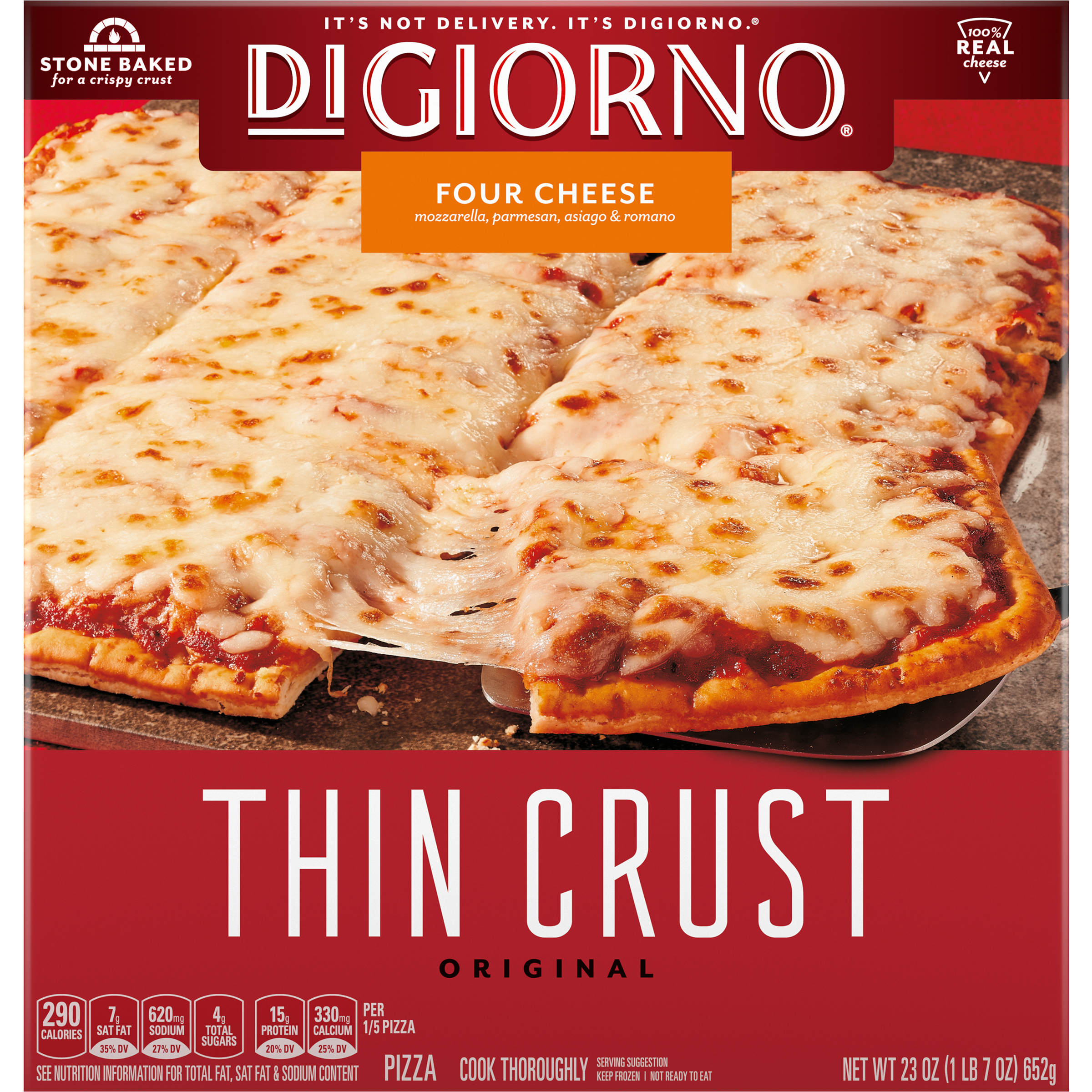 DIGIORNO Thin Crust Four Cheese Pizza 14 units per case 23.0 oz