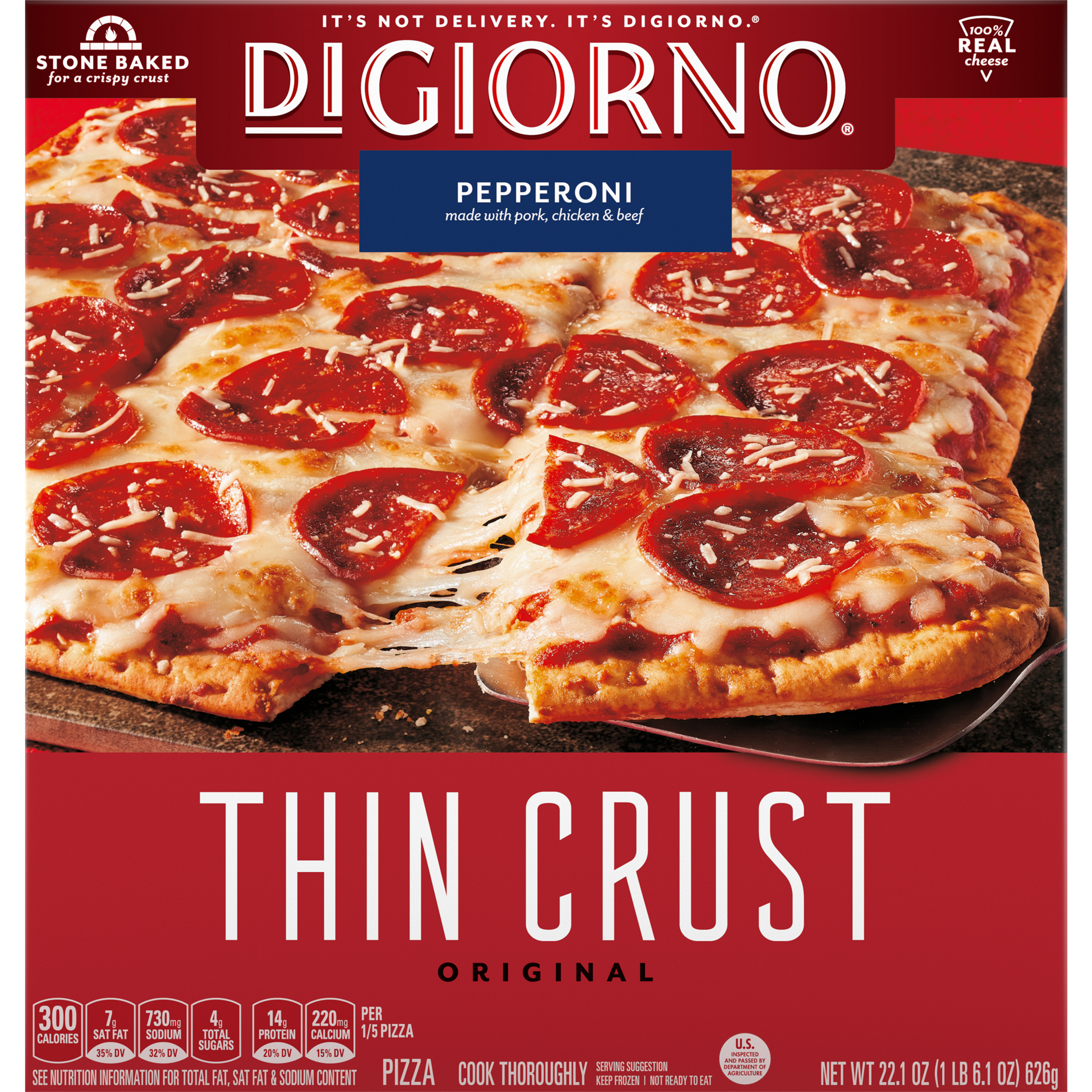 DIGIORNO Thin Crust Pepperoni Pizza 14 units per case 22.1 oz