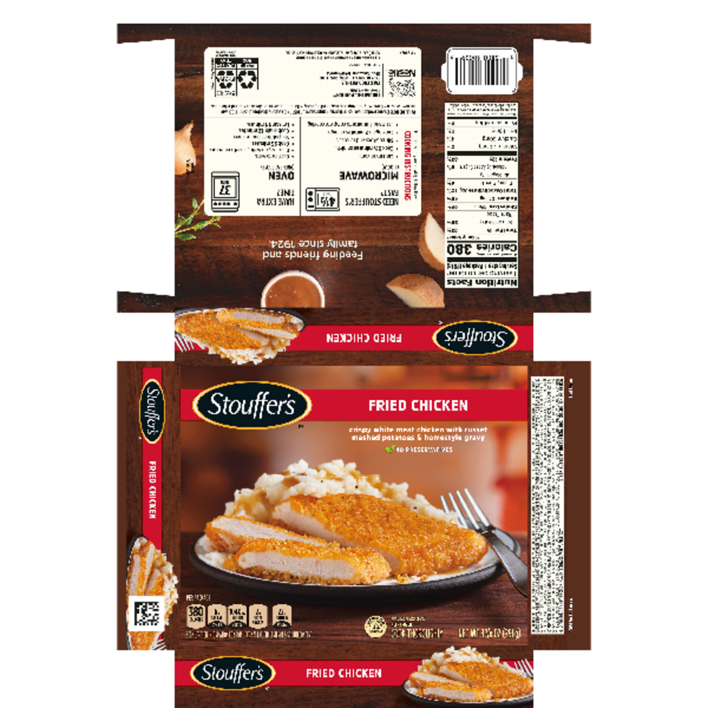 STOUFFER'S Fried Chicken 12 units per case 8.9 oz Product Label