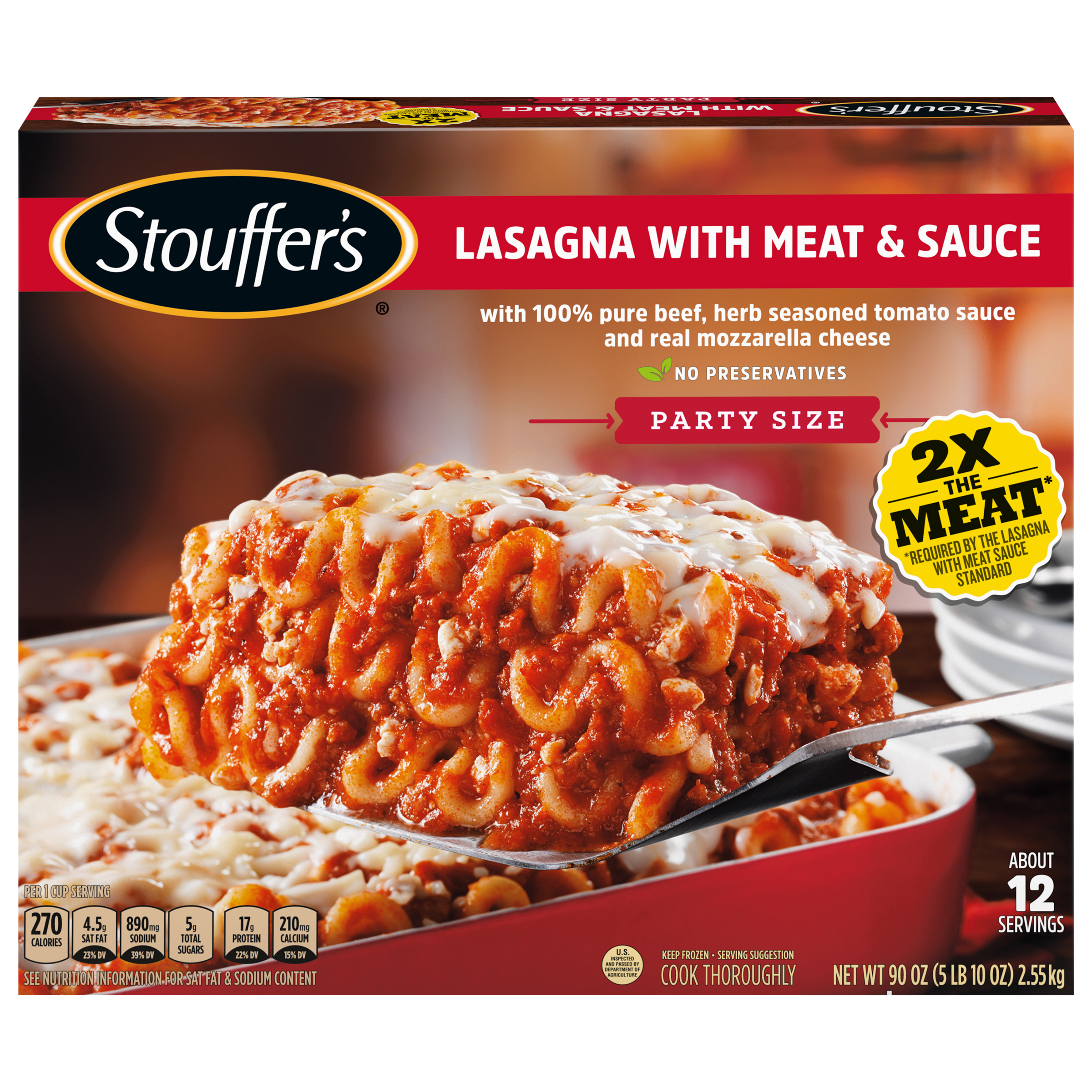 STOUFFER'S Lasagna with Meat & Sauce (Party Size) 6 units per case 90.0 oz