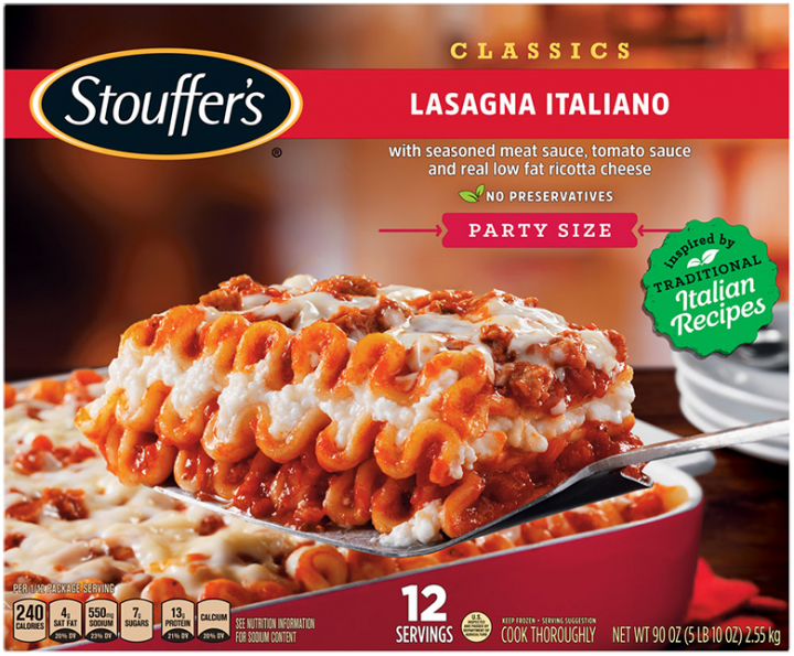 STOUFFER'S Lasagna Italiano (Party Size) 6 units per case 90.0 oz