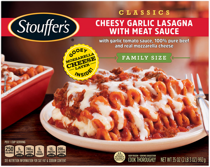 STOUFFER'S Cheesy Lasagna with Meat Sauce (Family Size) 6 units per case 35.0 oz