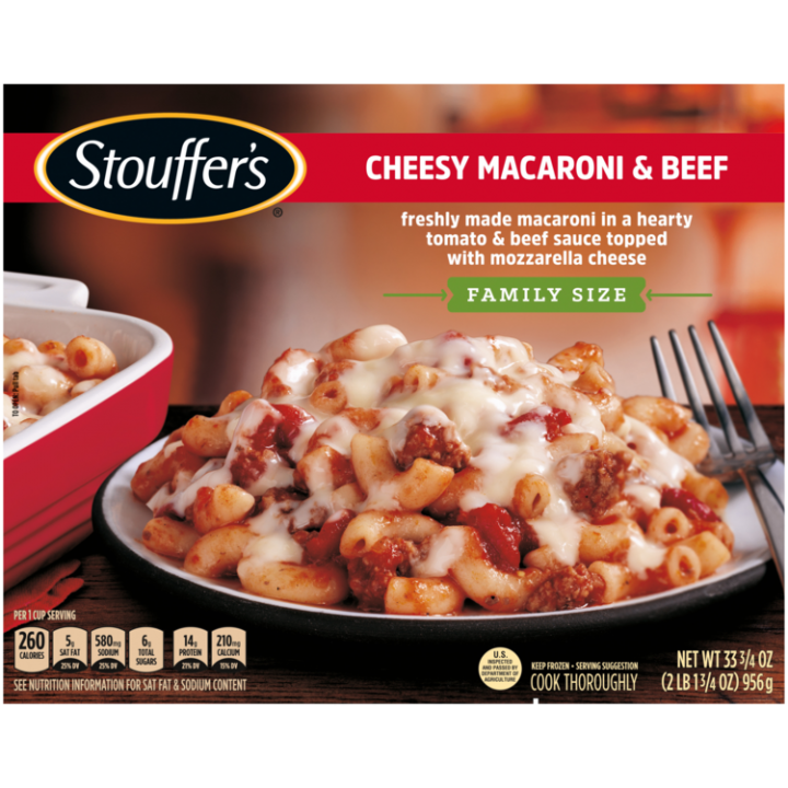STOUFFER'S Cheesy Macaroni & Beef (Family Size) 12 units per case 33.8 oz