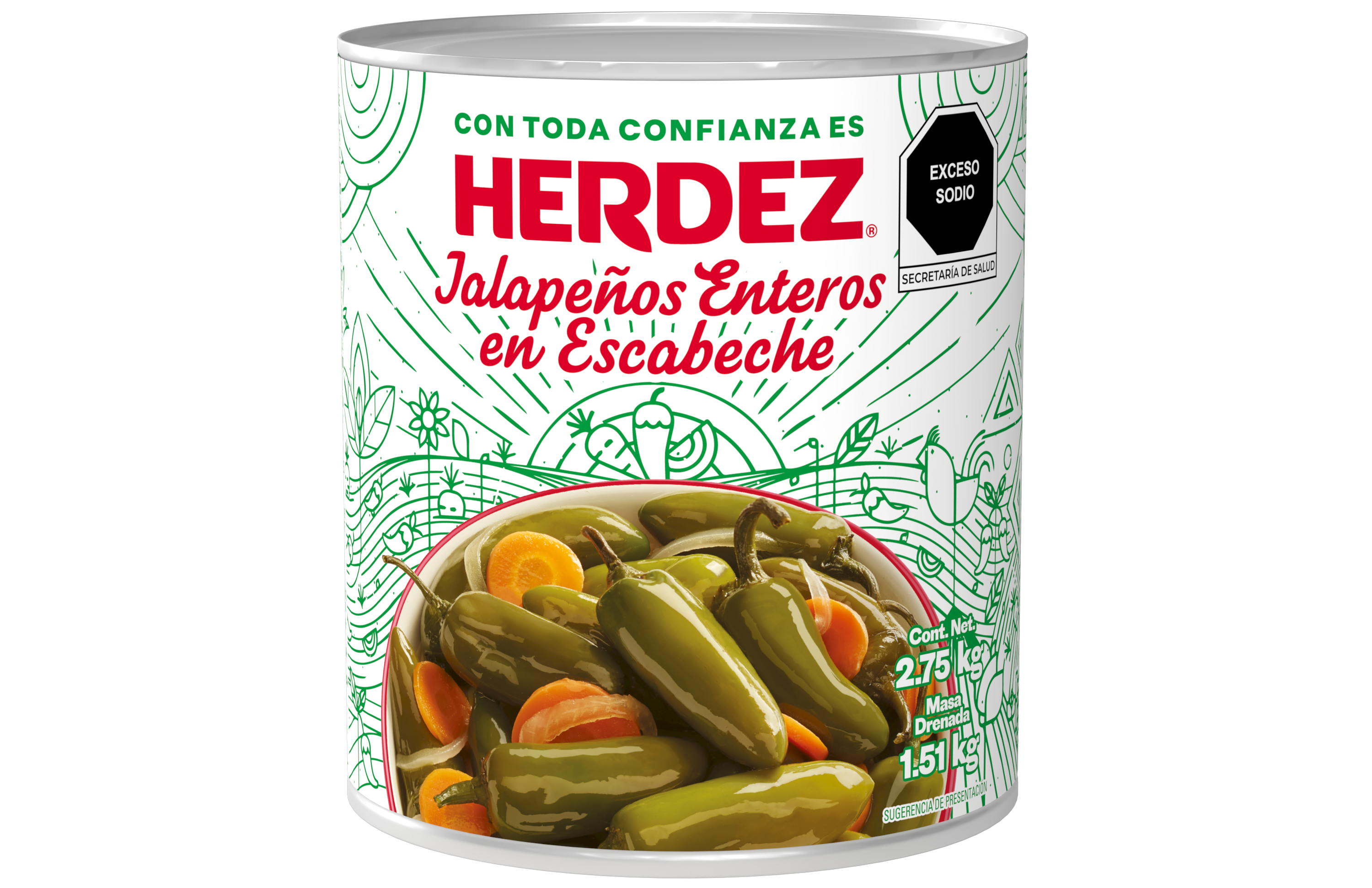 HERDEZ Whole Pickled Jalapenos 6 units per case