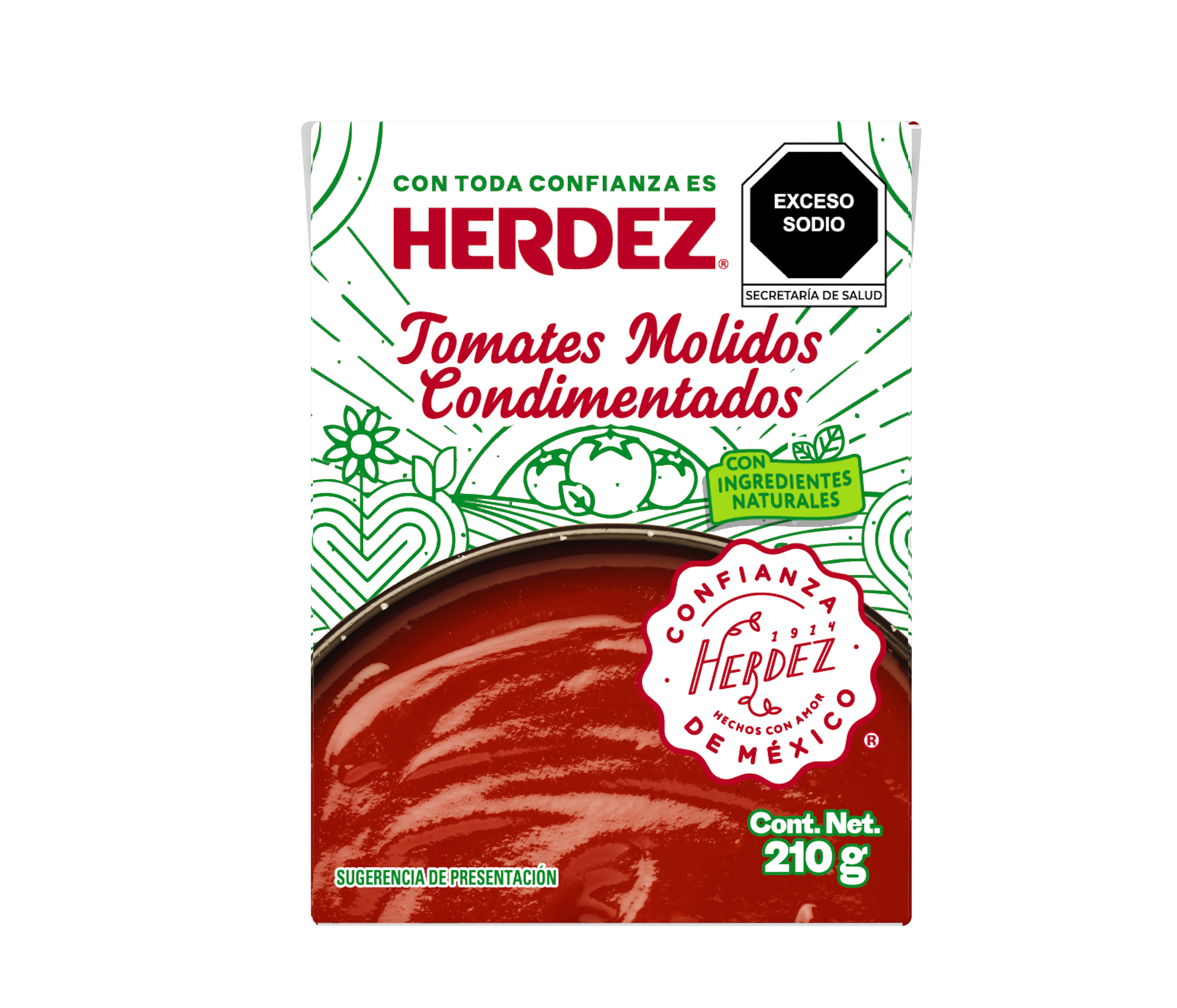 HERDEZ Seasoned Crushed Tomatoes 24 units per case 210 g