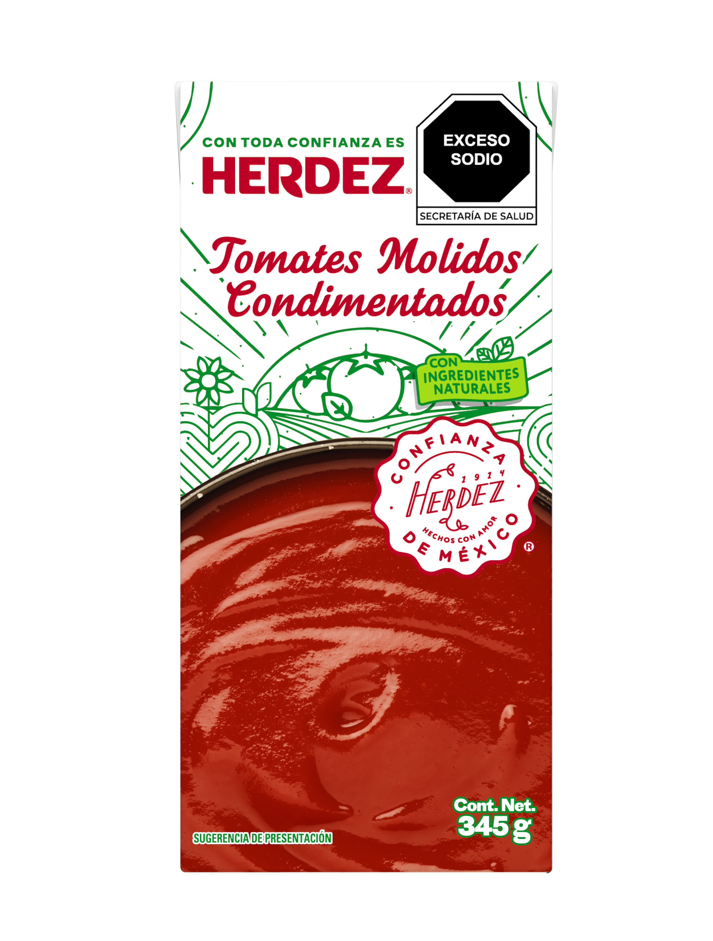 HERDEZ Seasoned Crushed Tomatoes 24 units per case 345 g