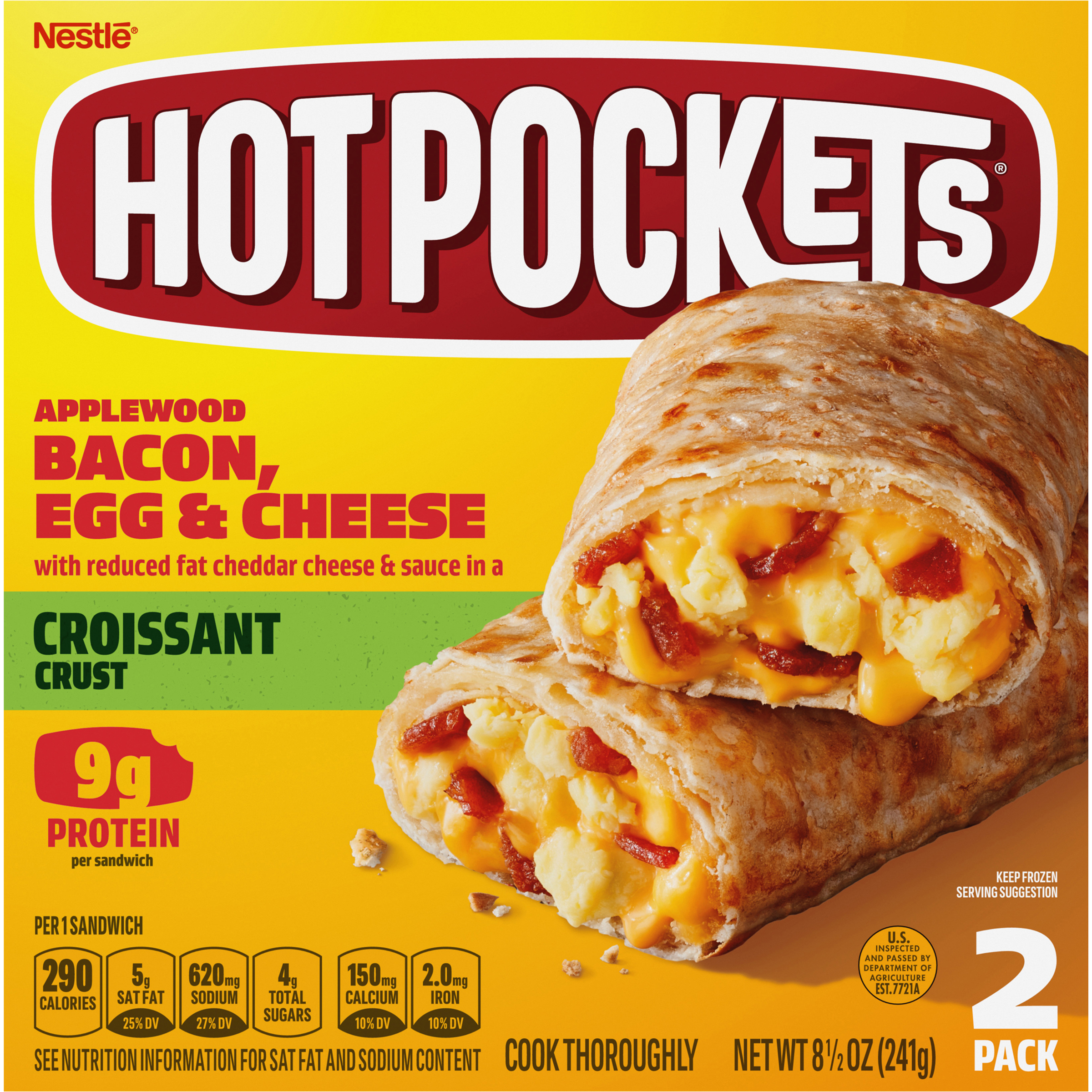 HOT POCKETS Applewood Bacon, Egg, & Cheese 8 units per case 8.5 oz