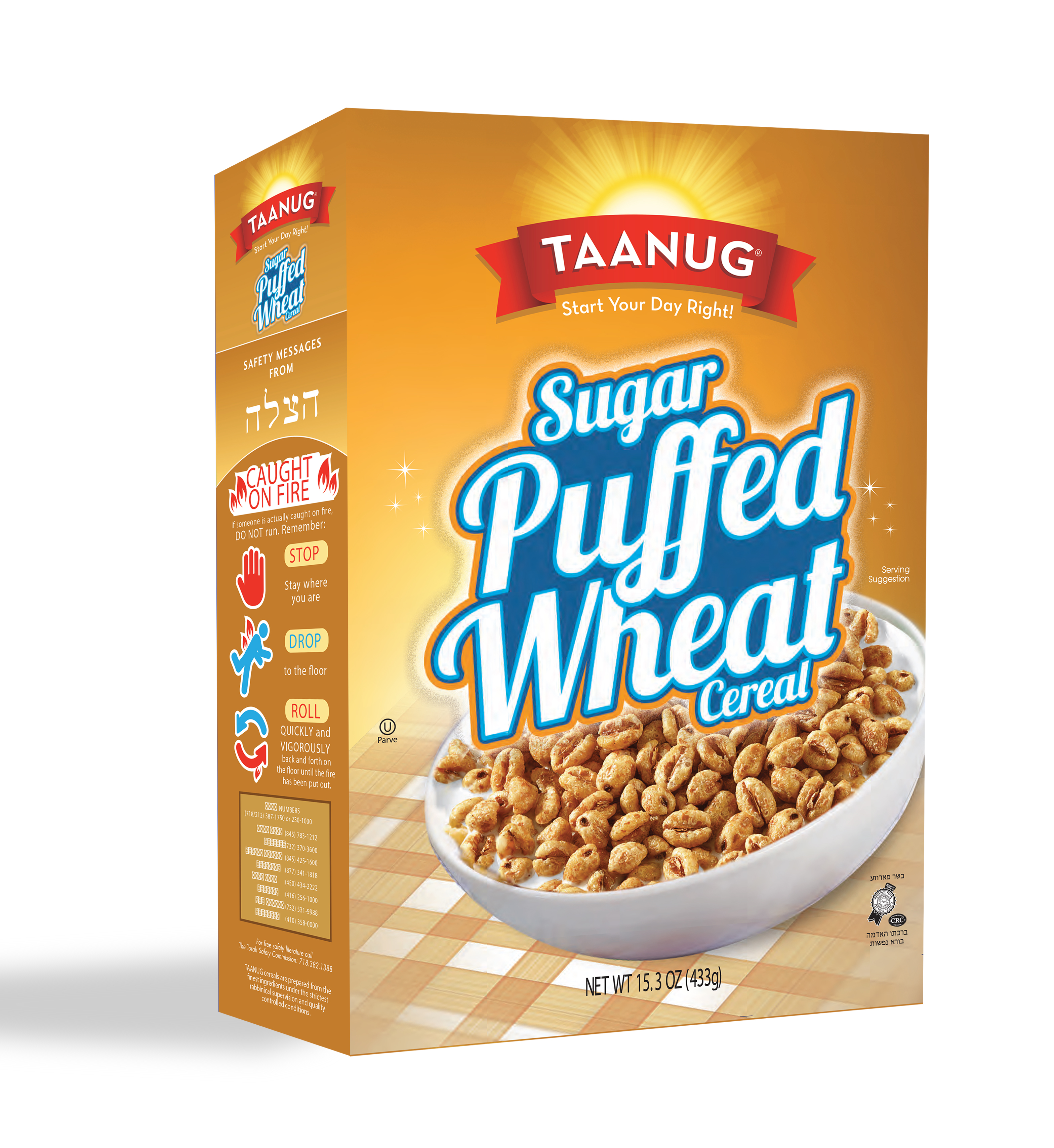 Taanug Sugar Puffed Wheat Cereal 14 units per case 15.3 oz