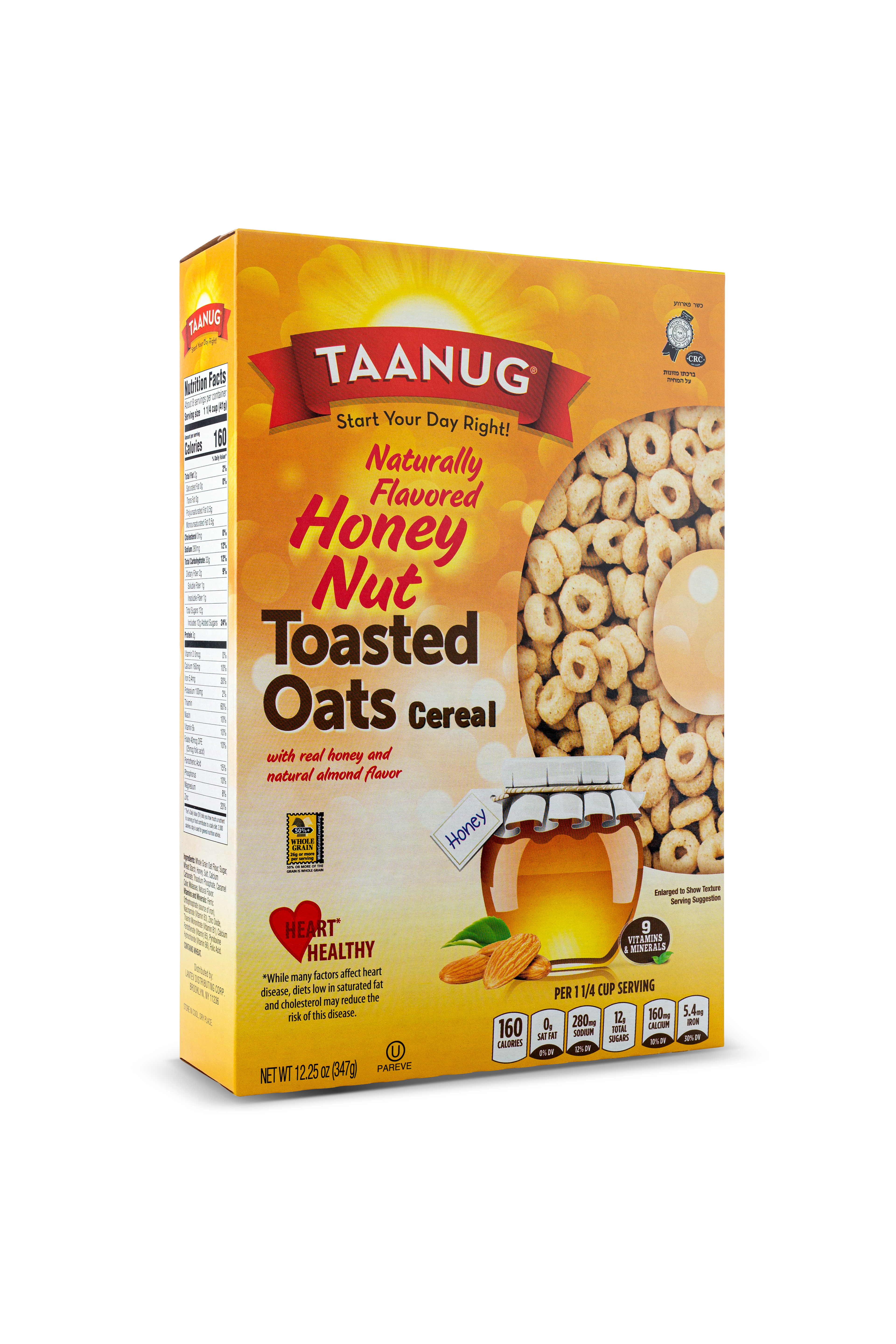 Taanug Honey Nut Toasted Oats 10 units per case 12.3 oz