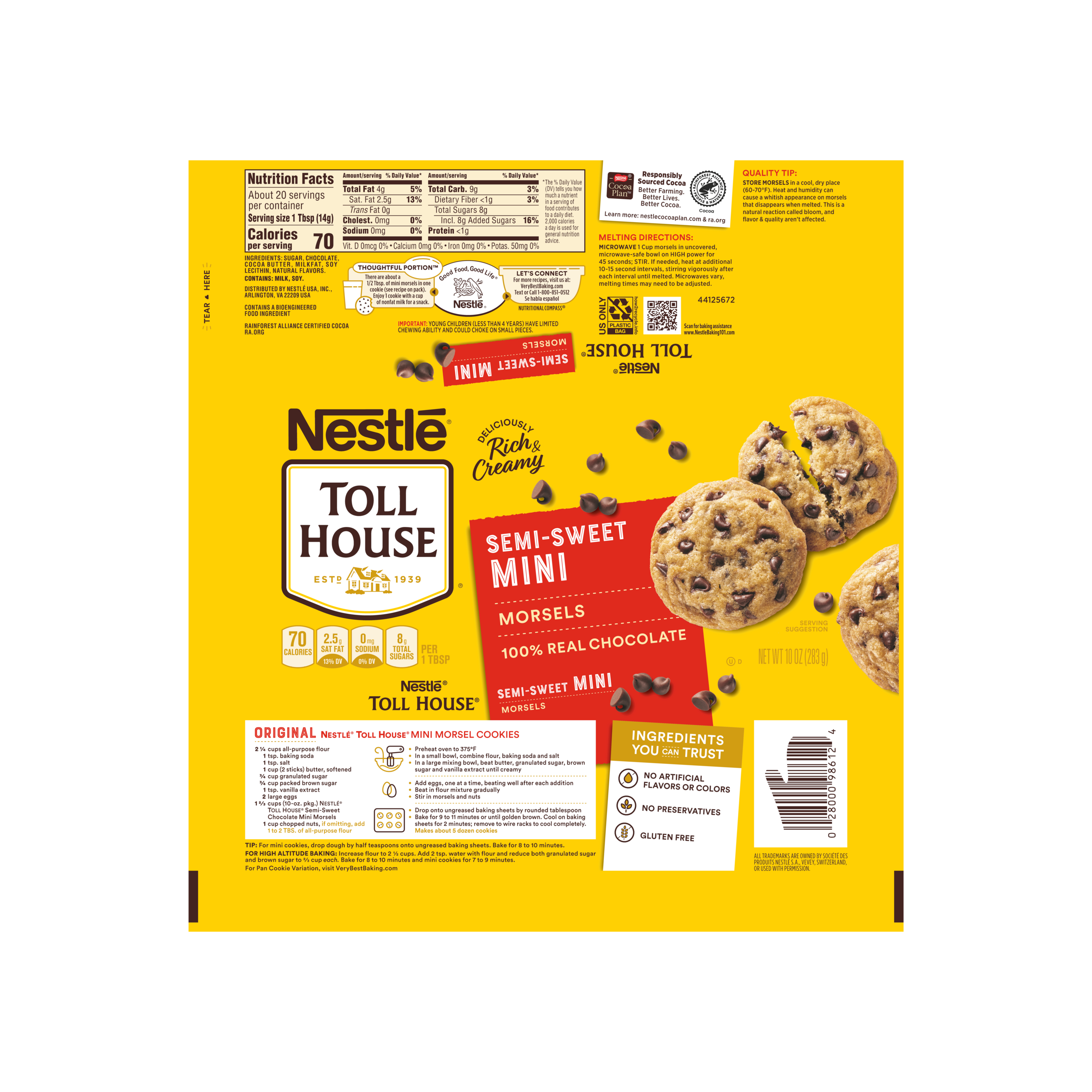 TOLL HOUSE Semi-Sweet Mini Morsels 12 units per case 10.0 oz Product Label
