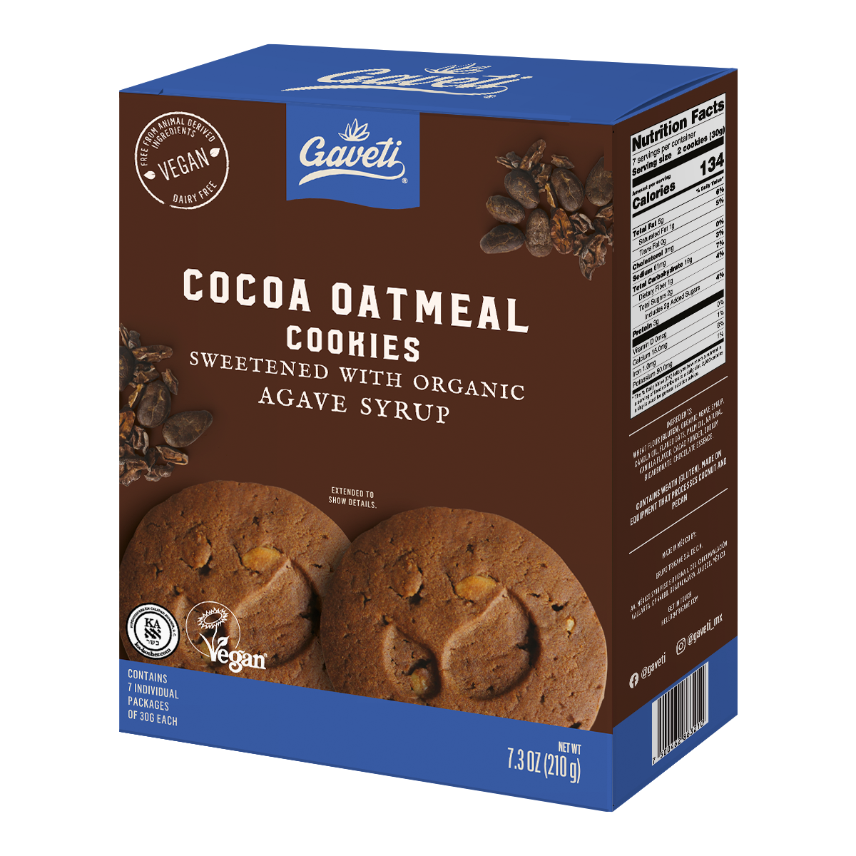 Gaveti Chocolate Cookies 210g 12 units per case 210 g