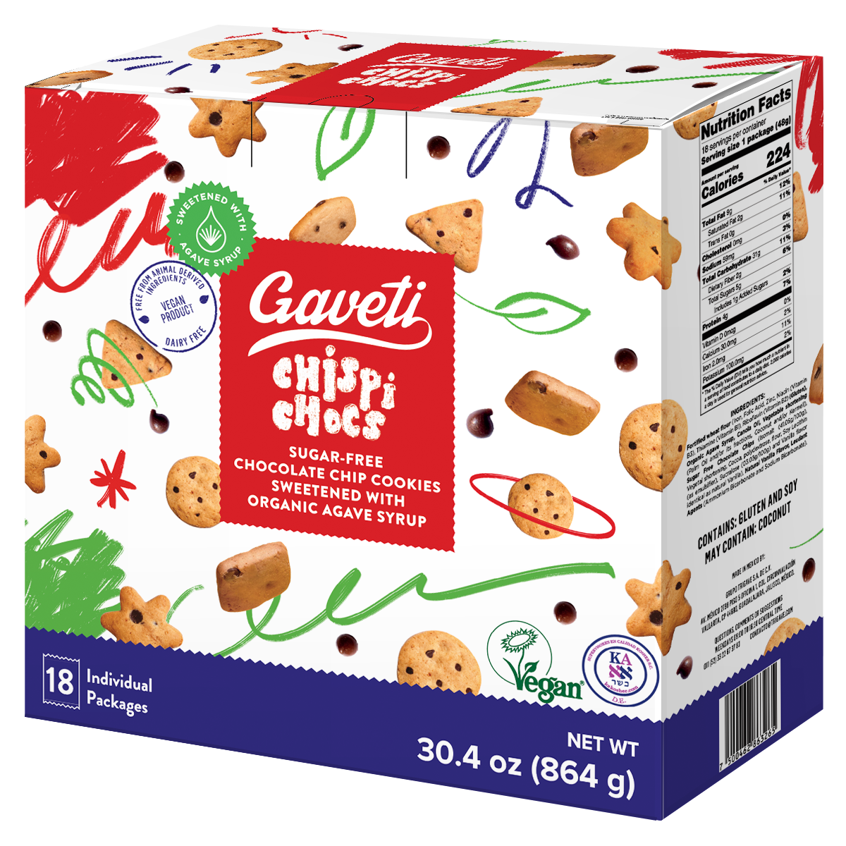 Gaveti Chispi Chocs Cookies 864g 1 units per case 864 g
