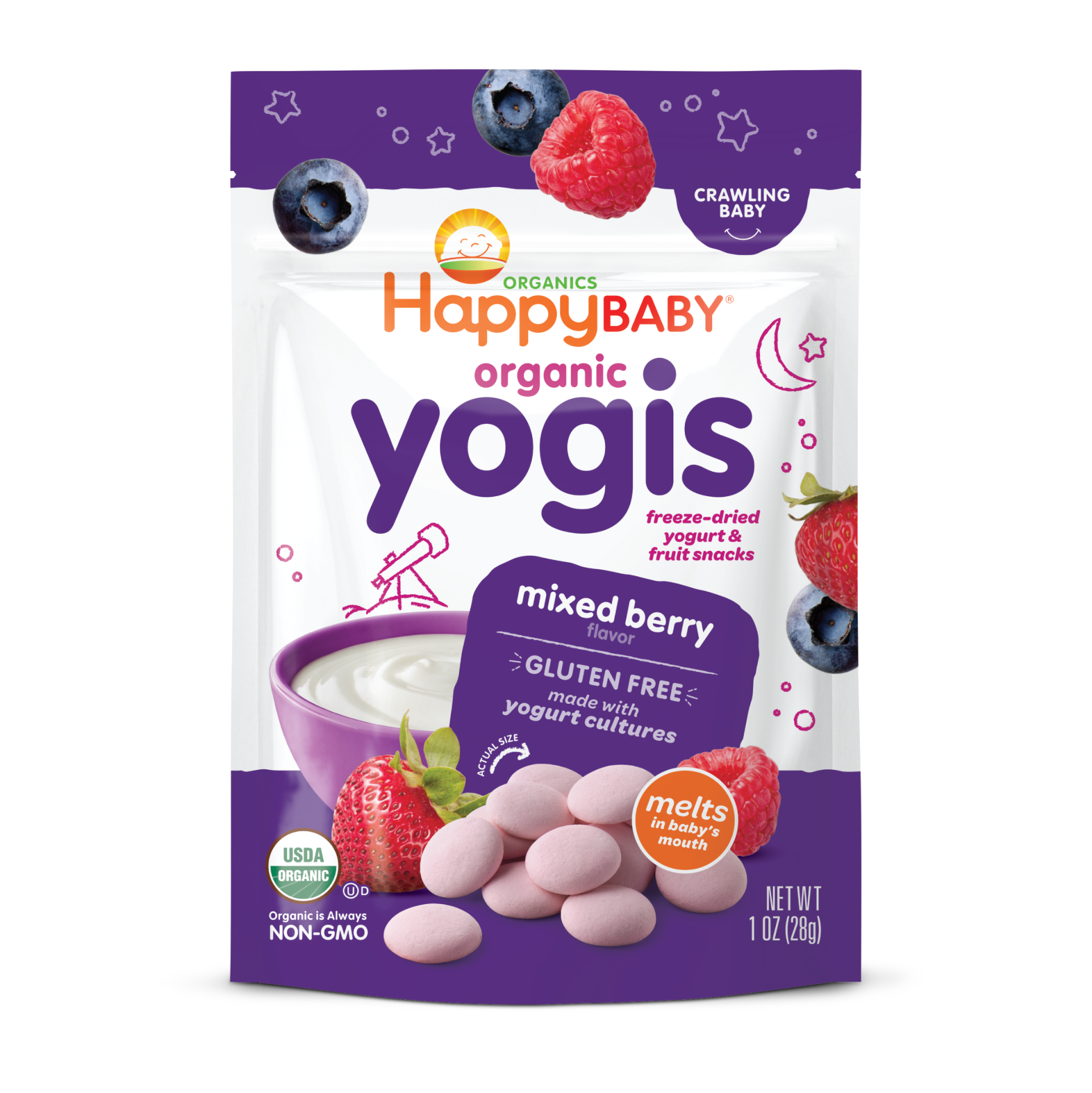 Happy Baby Creamies Yogis - Mixed Berry 1 Oz 8 units per case 1.0 oz