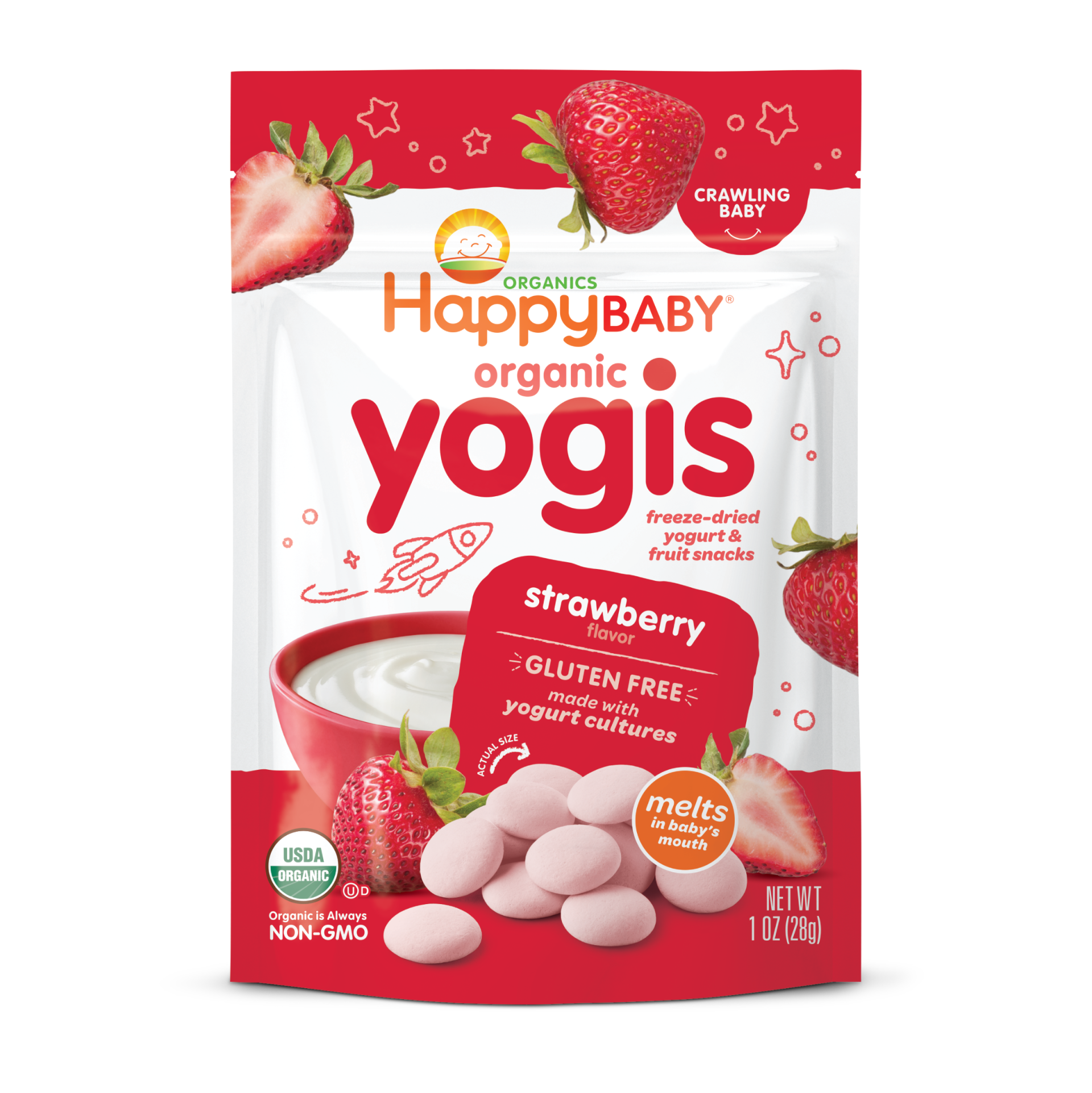 Happy Baby Creamies Yogis - Strawberry 1 Oz 8 units per case 1.0 oz