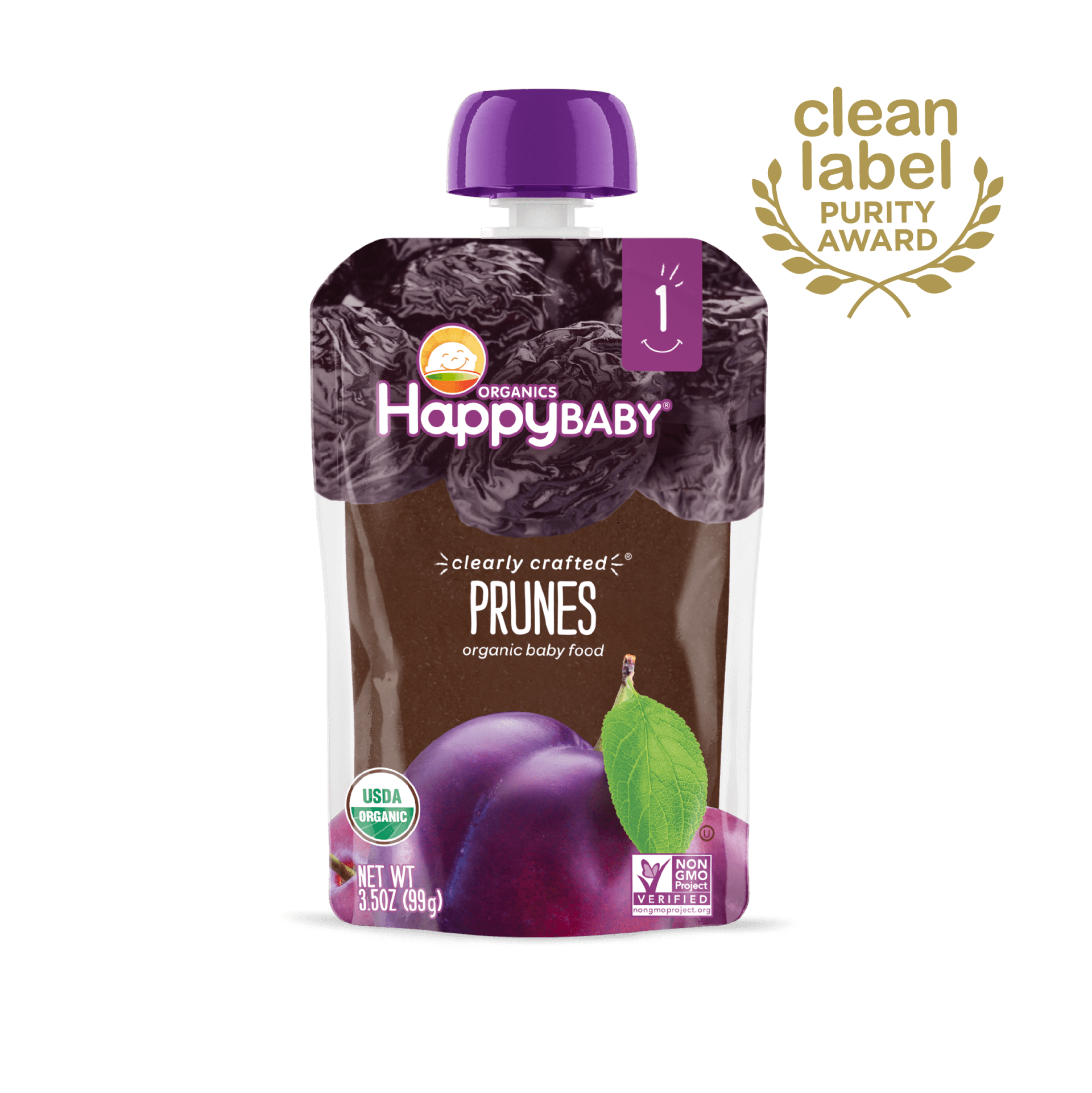 Happy Baby S1 - Clearly Crafted Prunes 3.5Oz pouch 16 units per case 3.5 oz