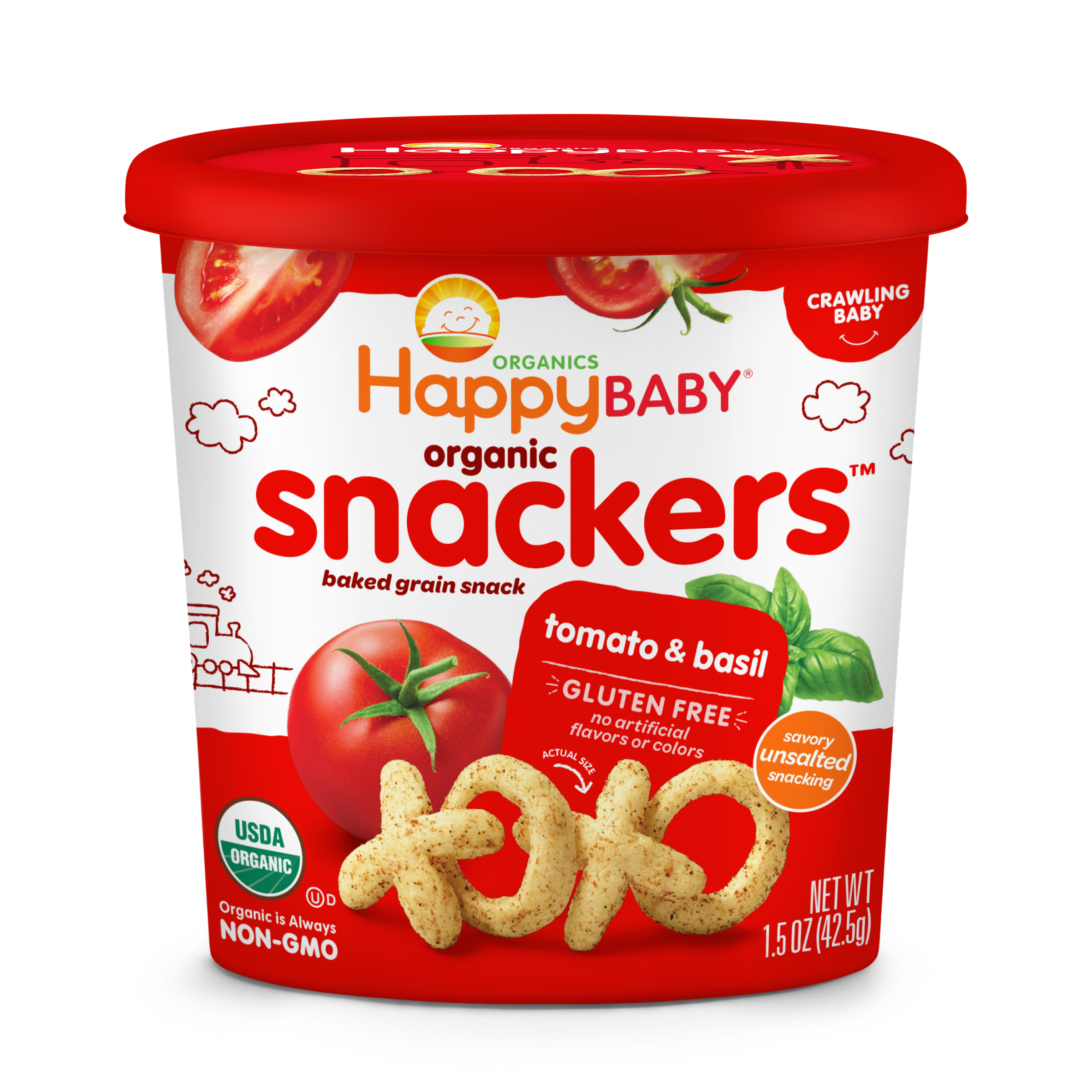 Happy Baby Tomato & Basil Snackers 6 units per case 1.5 oz