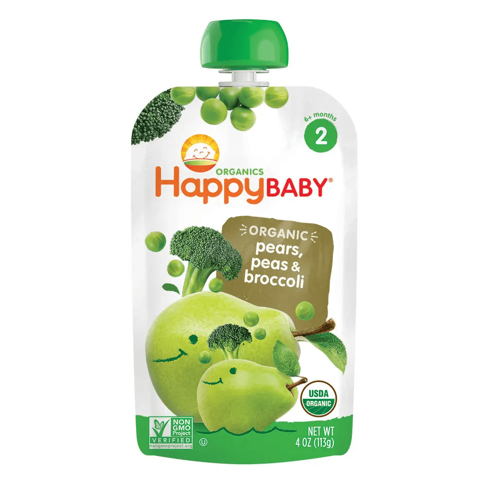 Happy Baby S2 - Broccoli, Pears & Peas 4Oz pouch 16 units per case 4.0 oz