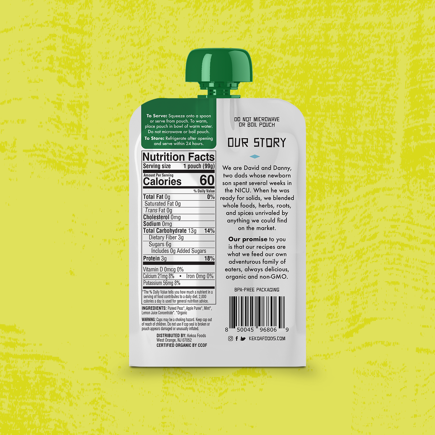 Kekoa Foods - Peas and Mint 6 innerpacks per case 3.5 oz