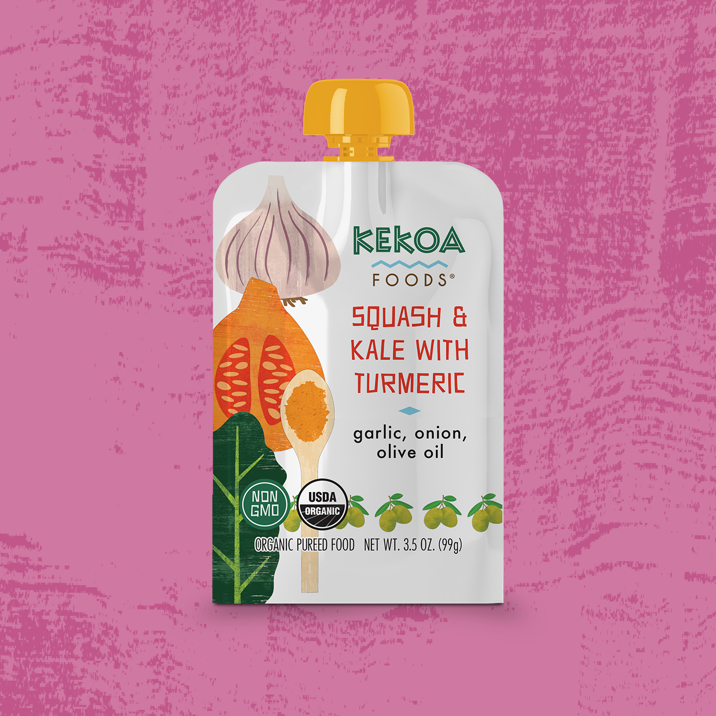 Kekoa Foods - Squash and Kale with Turmeric 6 innerpacks per case 3.5 oz