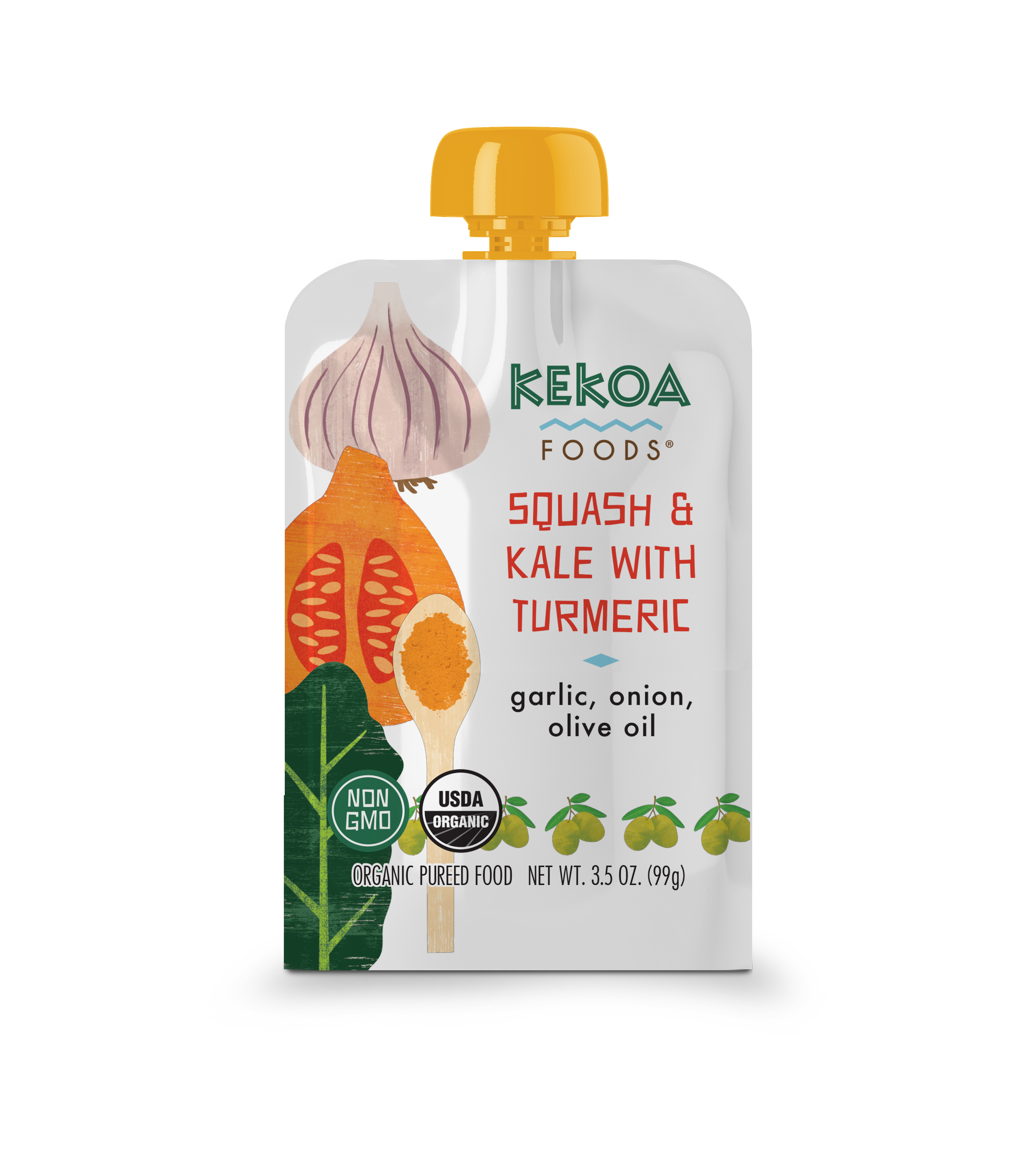 Kekoa Foods - Squash and Kale with Turmeric 6 innerpacks per case 3.5 oz