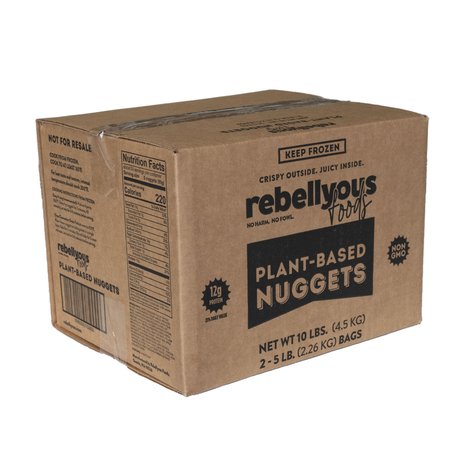 Rebellyous Nuggets (Soy + Wheat) 1 units per case 10.0 lbs