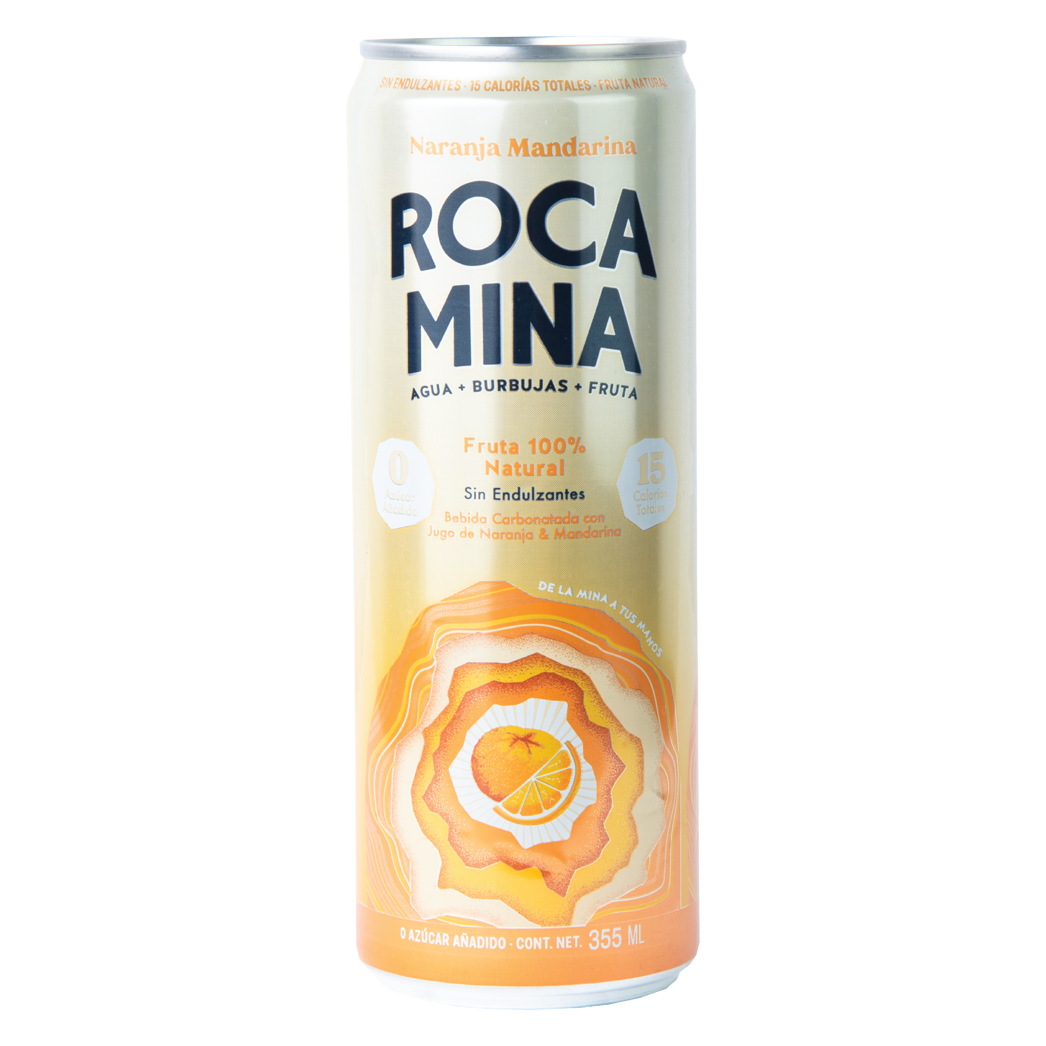 ROCA MINA Orange Mandarin Sparkling Water 12 units per case 355 mL