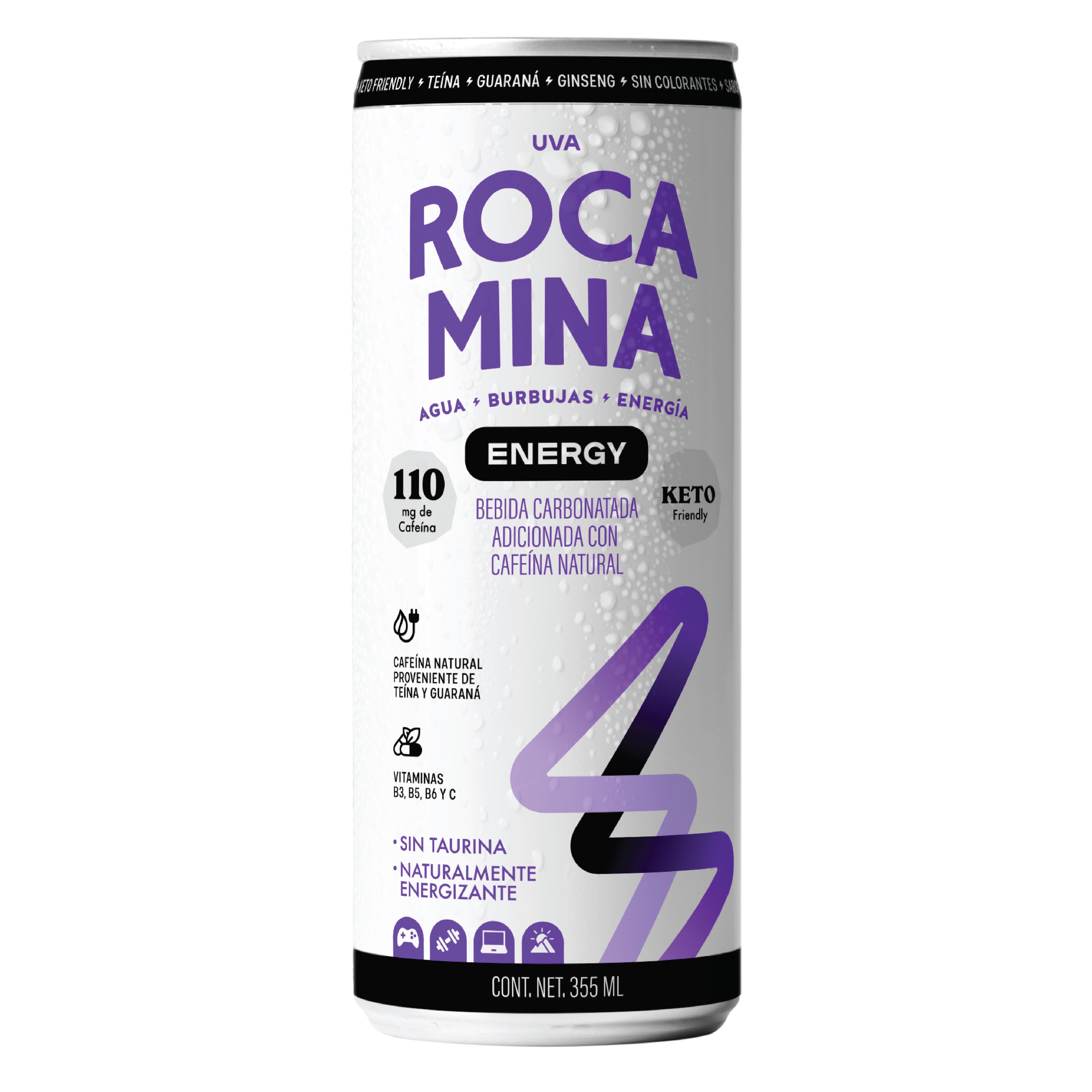 ROCA MINA Grape Sparkling Water 12 units per case 355 mL
