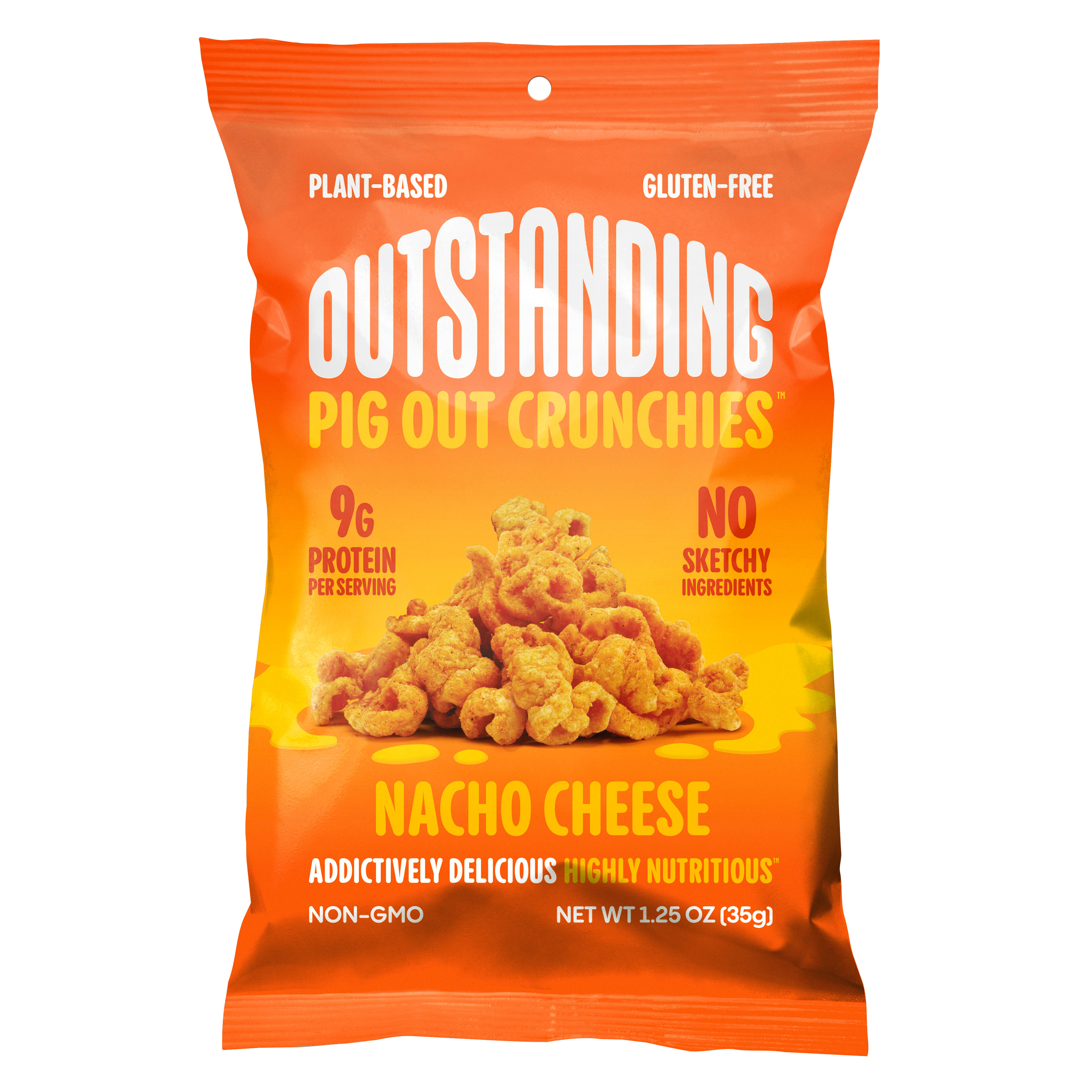 Outstanding Foods - Outstanding Pig Out Crunchies, Nacho Cheese, Snack Size 8 units per case 1.3 oz