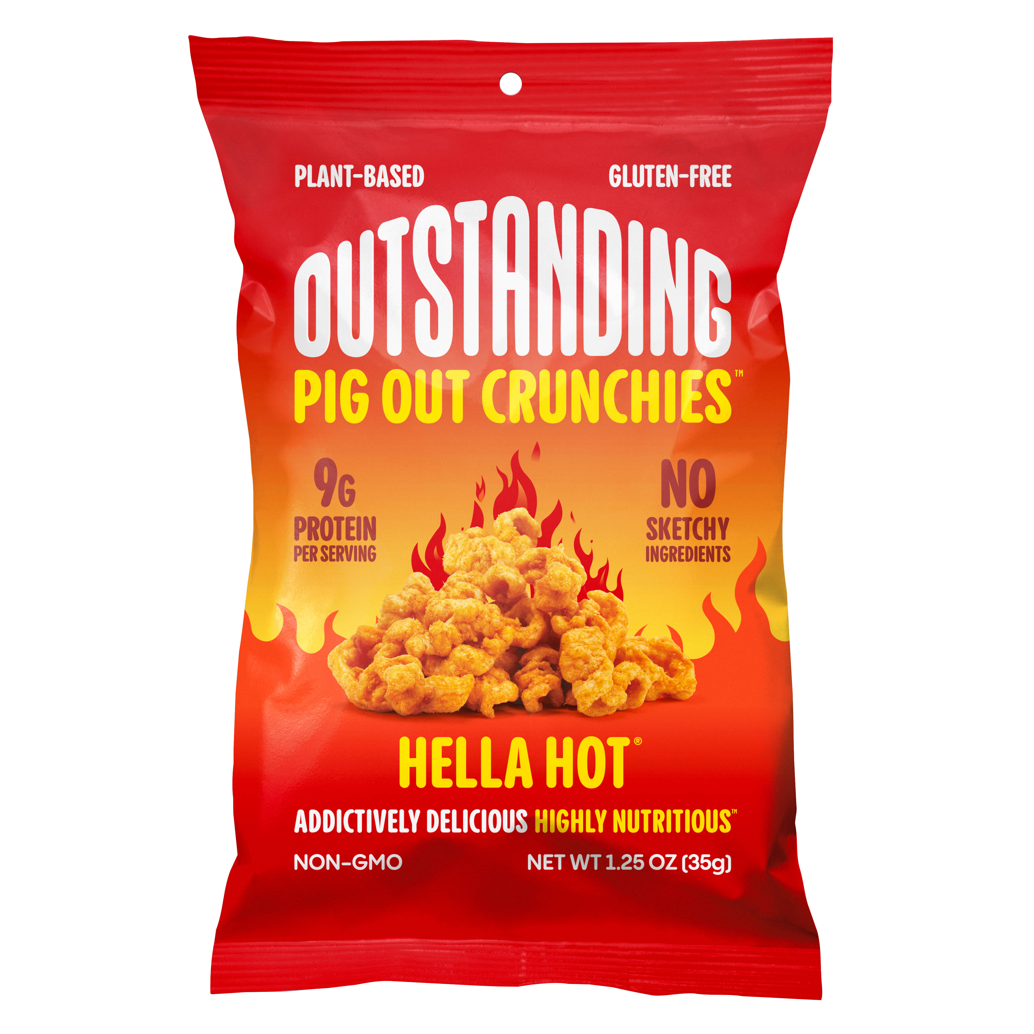 Outstanding Foods - Outstanding Pig Out Crunchies, Hella Hot, Snack Size 8 units per case 1.3 oz