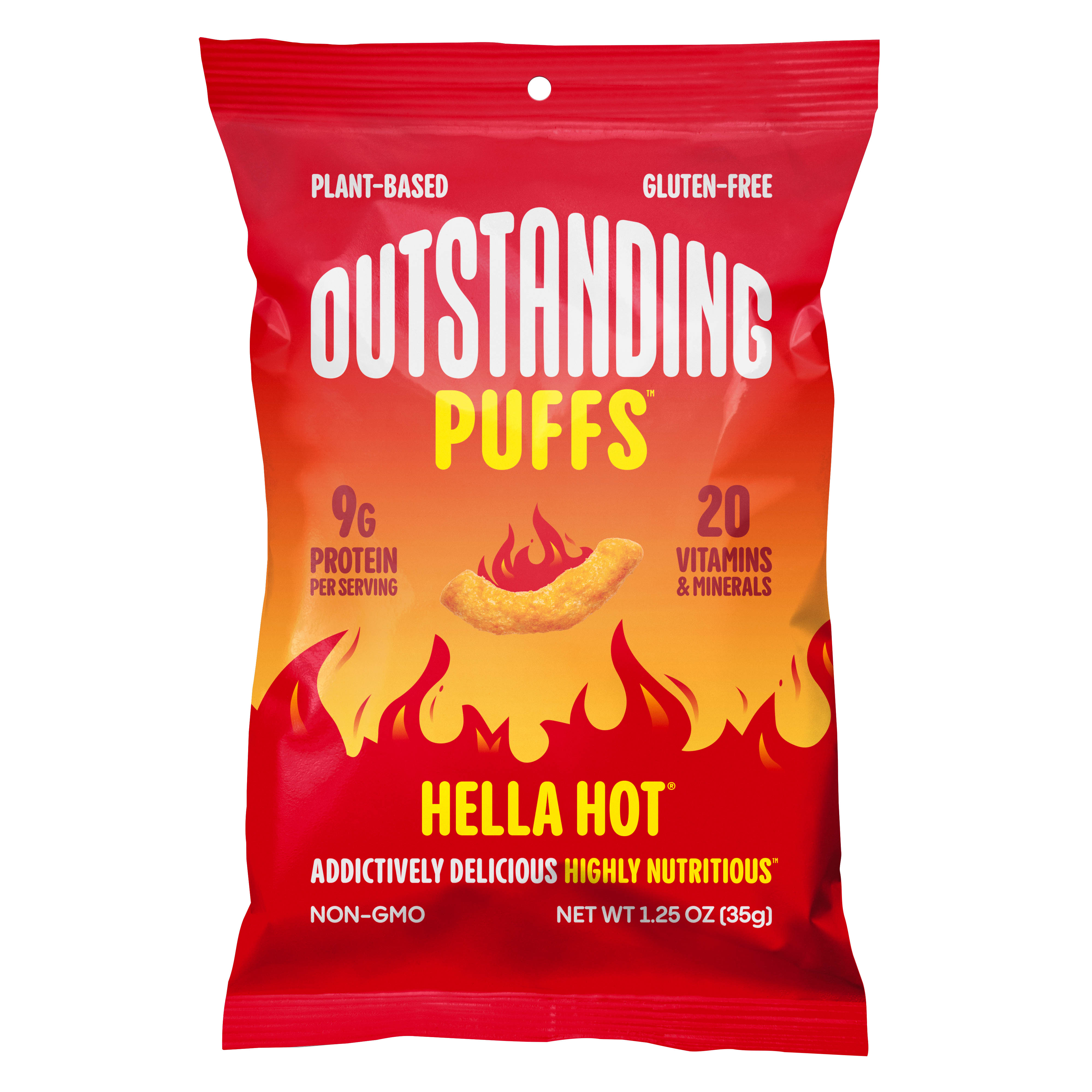 Outstanding Foods - Outstanding Puffs, Hella Hot, Snack Size 8 units per case 1.3 oz