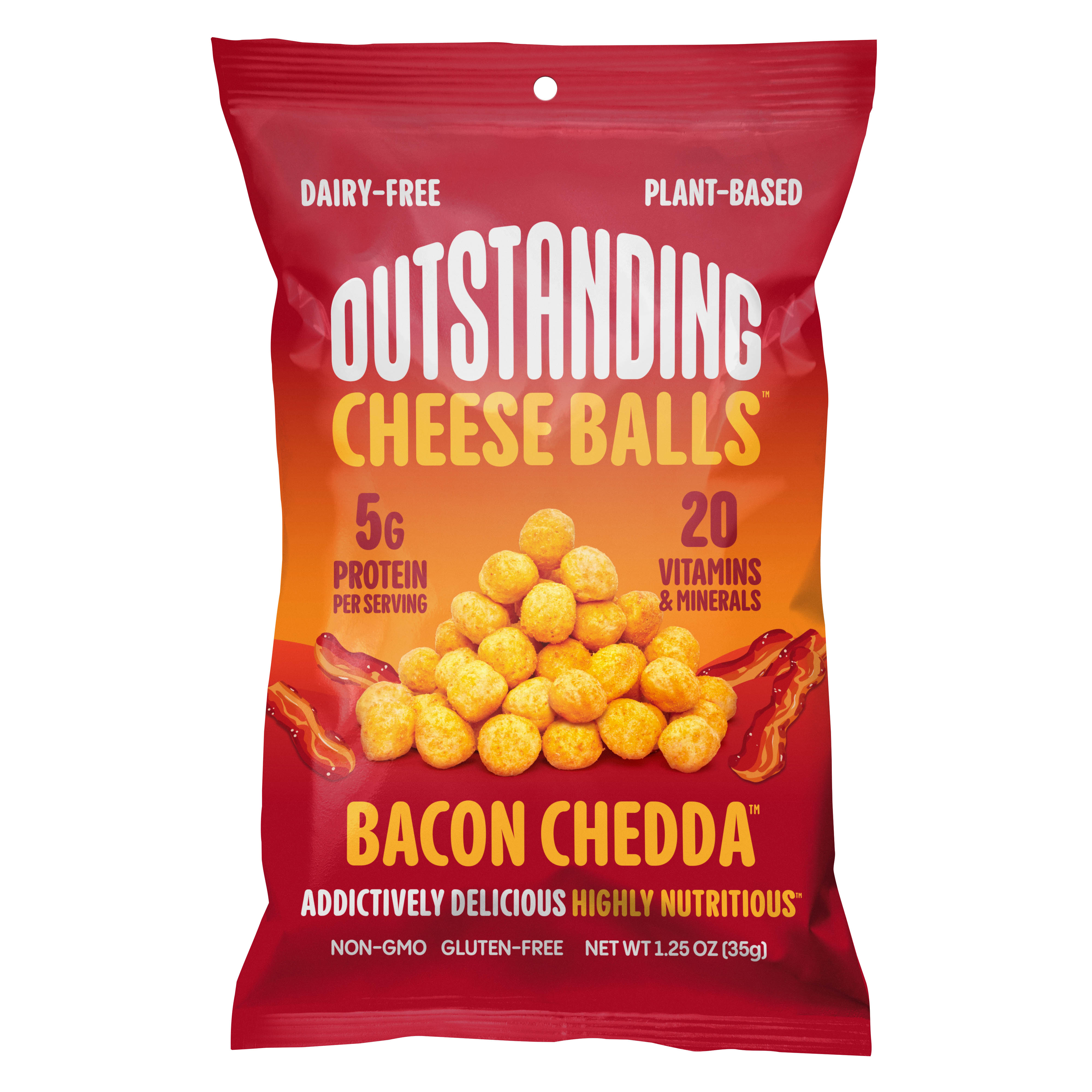 Outstanding Foods - Outstanding Cheese Balls, Bacon Chedda, Snack Size 8 units per case 1.3 oz