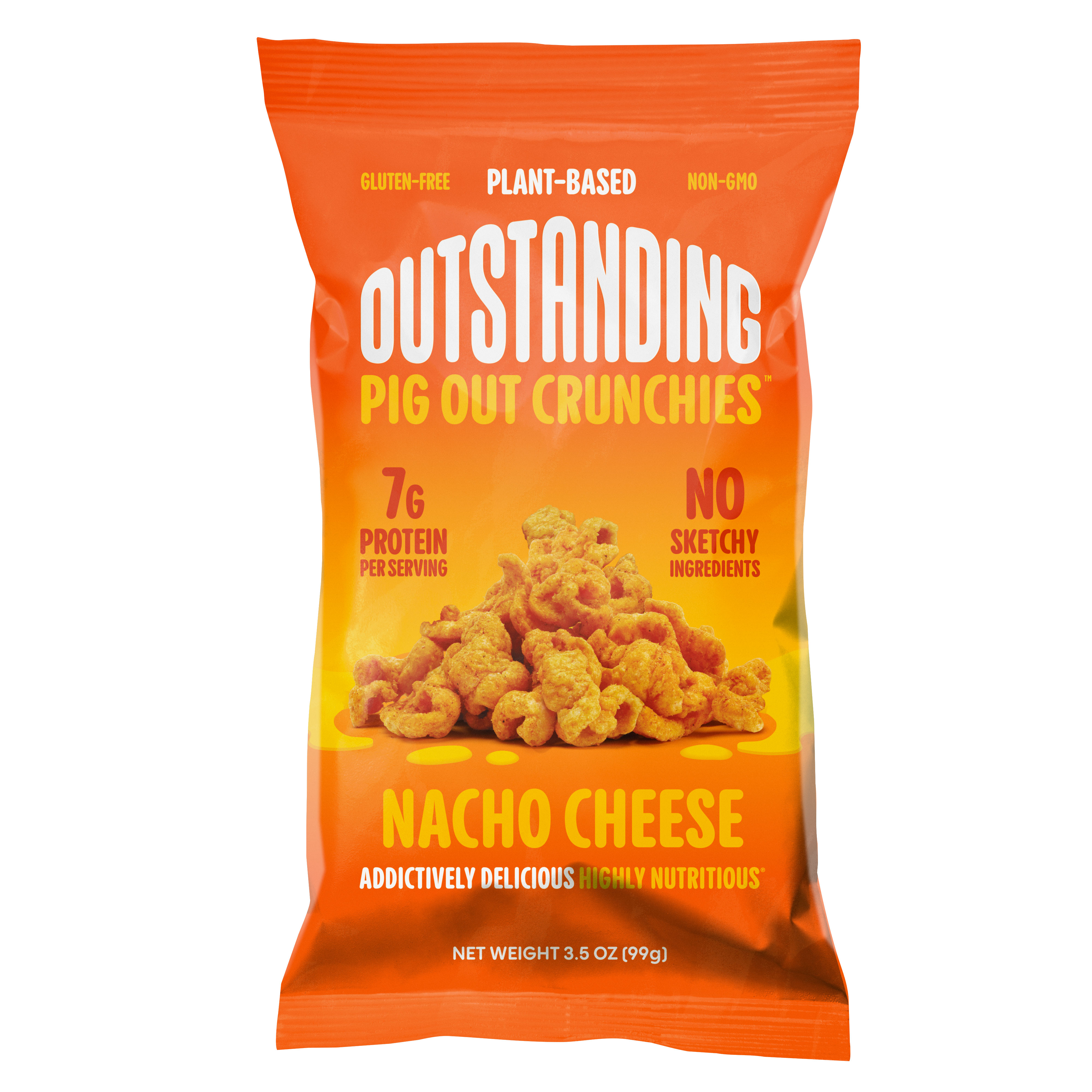 Outstanding Foods - Outstanding Pig Out Crunchies, Nacho Cheese 12 units per case 3.5 oz