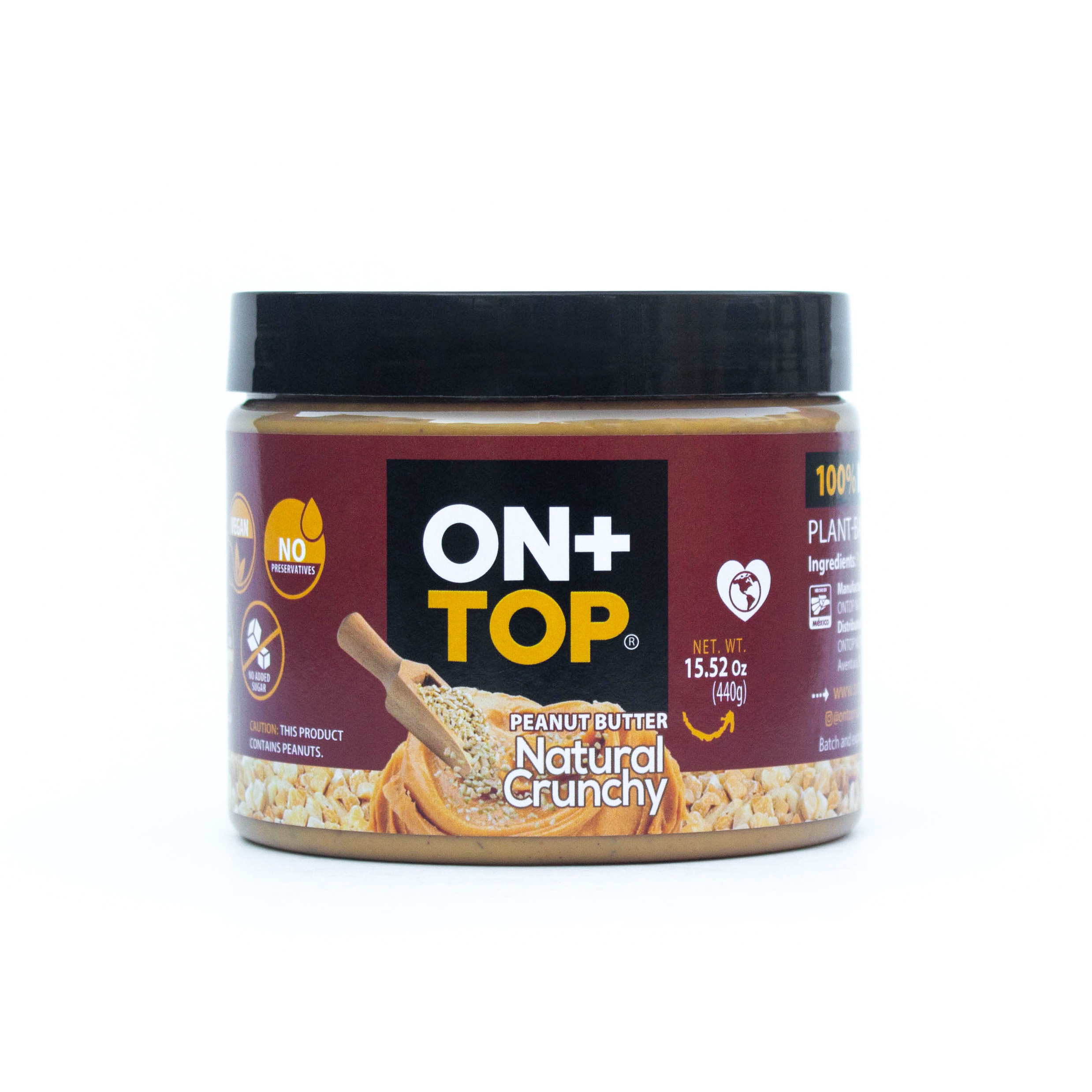 ON+TOP Peanut Butter Natural Crunchy  6 units per case 440 g