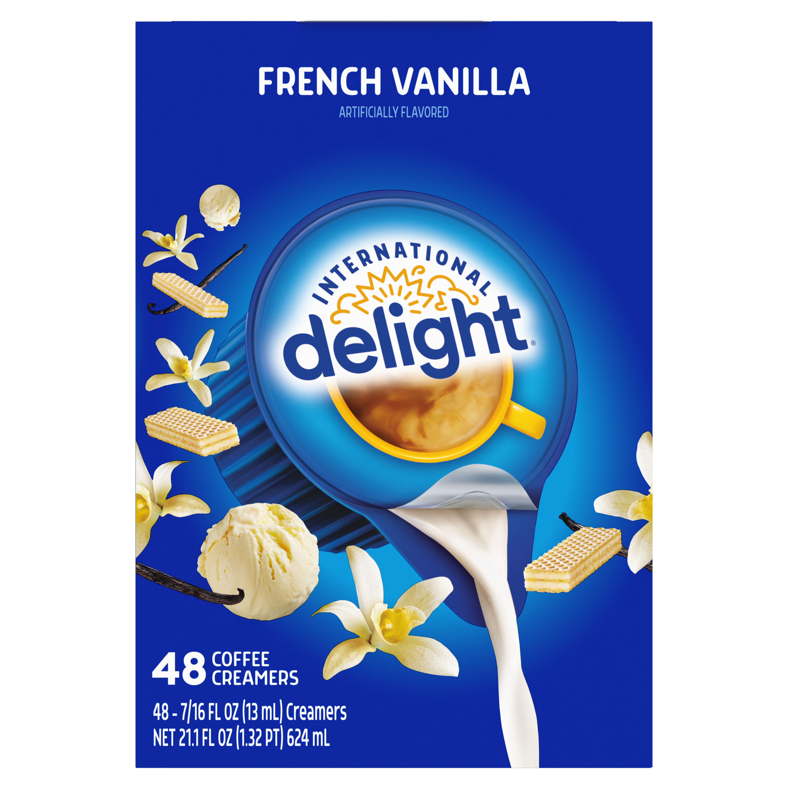 International Delight Coffee Creamer Singles, French Vanilla 4 units per case 21.1 fl